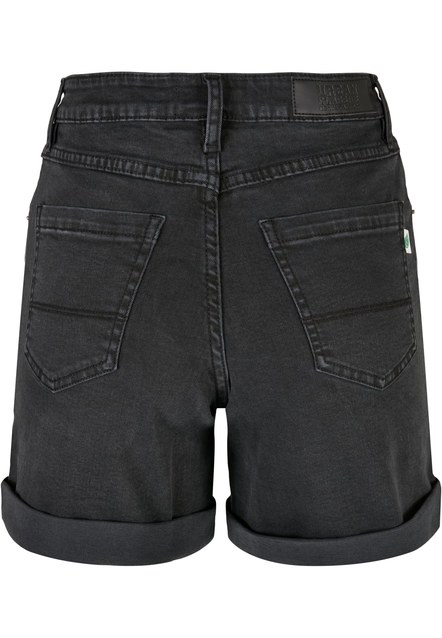 Ladies Organic Stretch Denim 5 Pocket Shorts black washed 26 - variant image 7