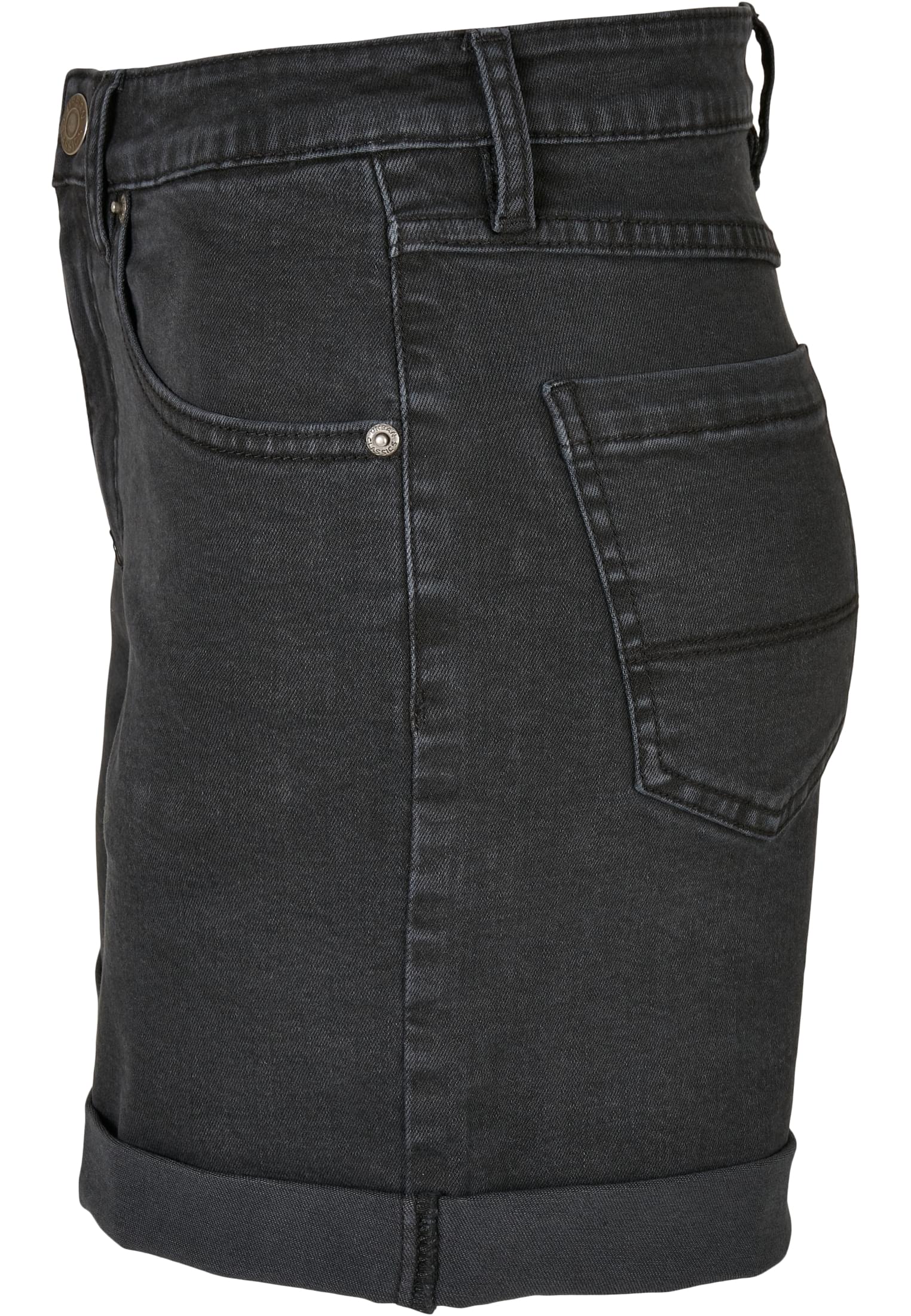 Ladies Organic Stretch Denim 5 Pocket Shorts black washed 26 - variant image 6