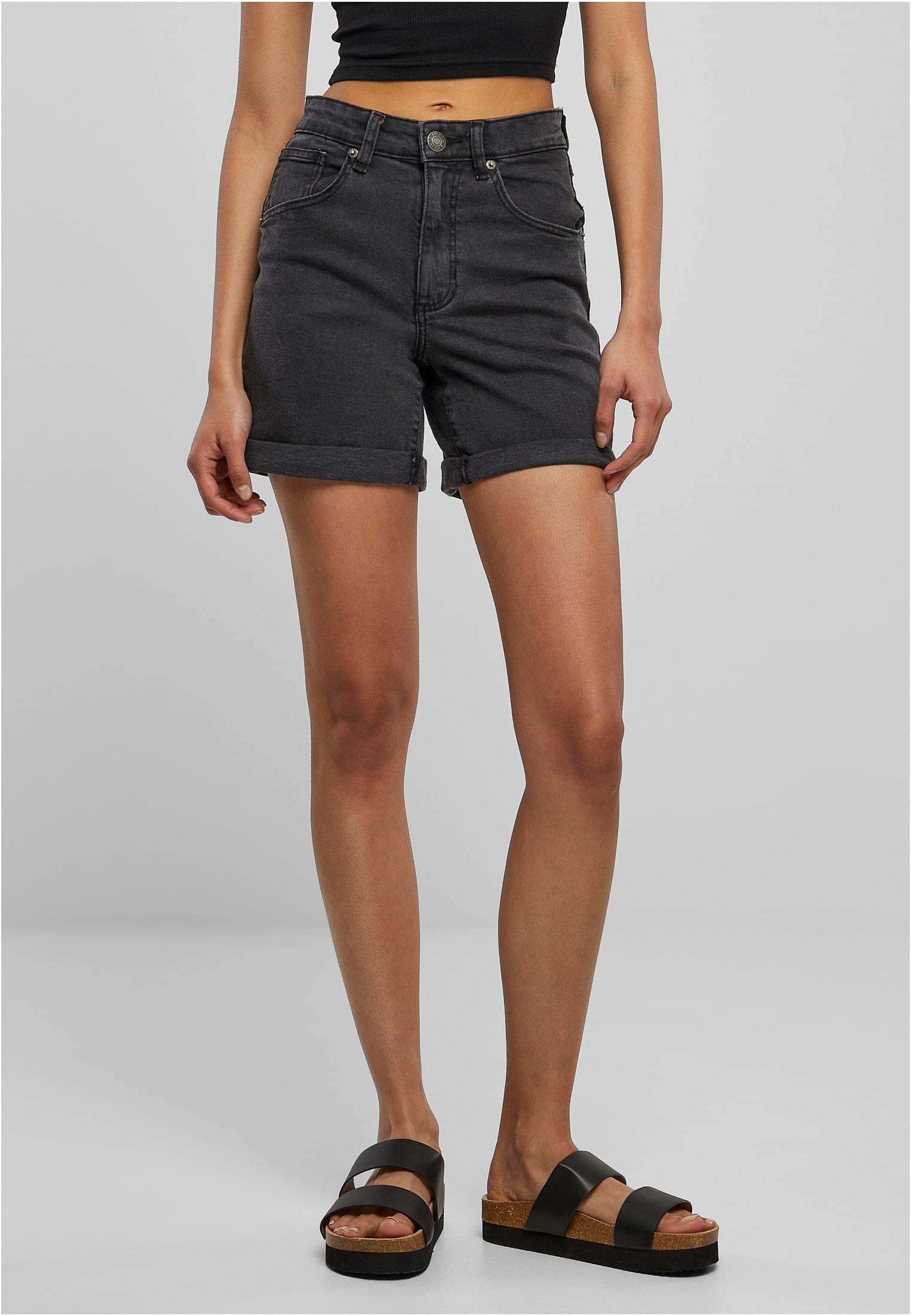 Ladies Organic Stretch Denim 5 Pocket Shorts black washed 26 - alternate variant 1