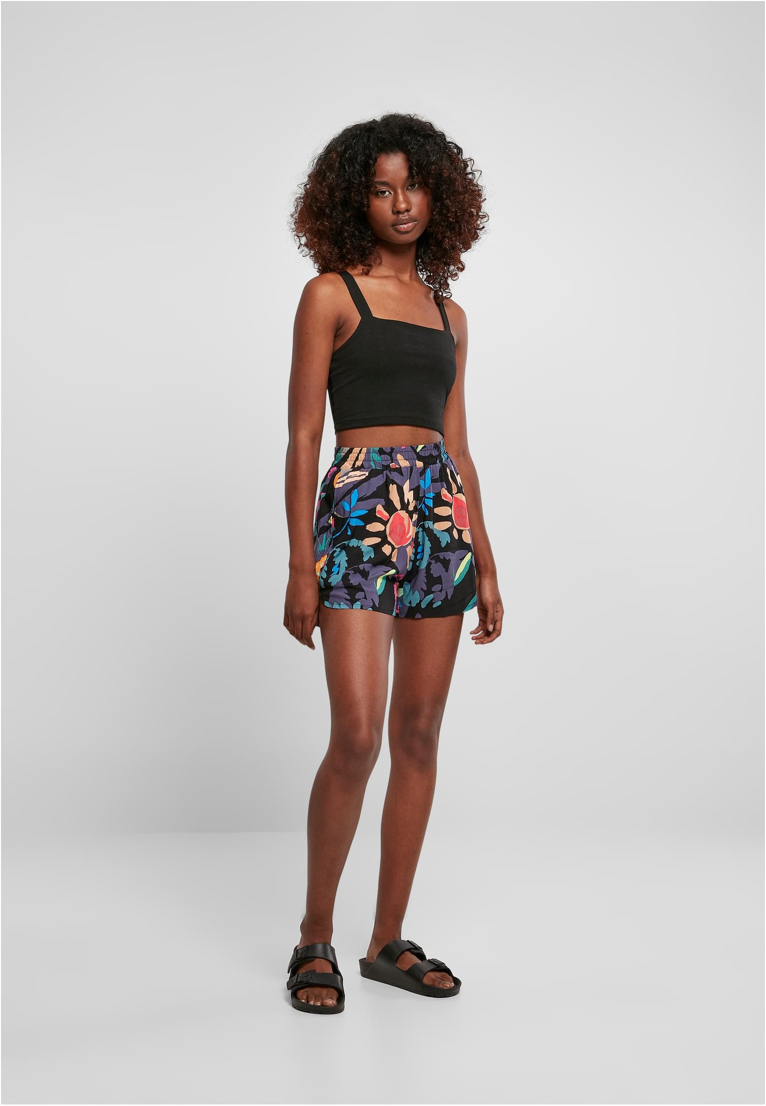 Ladies AOP Viscose Resort Shorts blackfruity 3XL - variant image 4