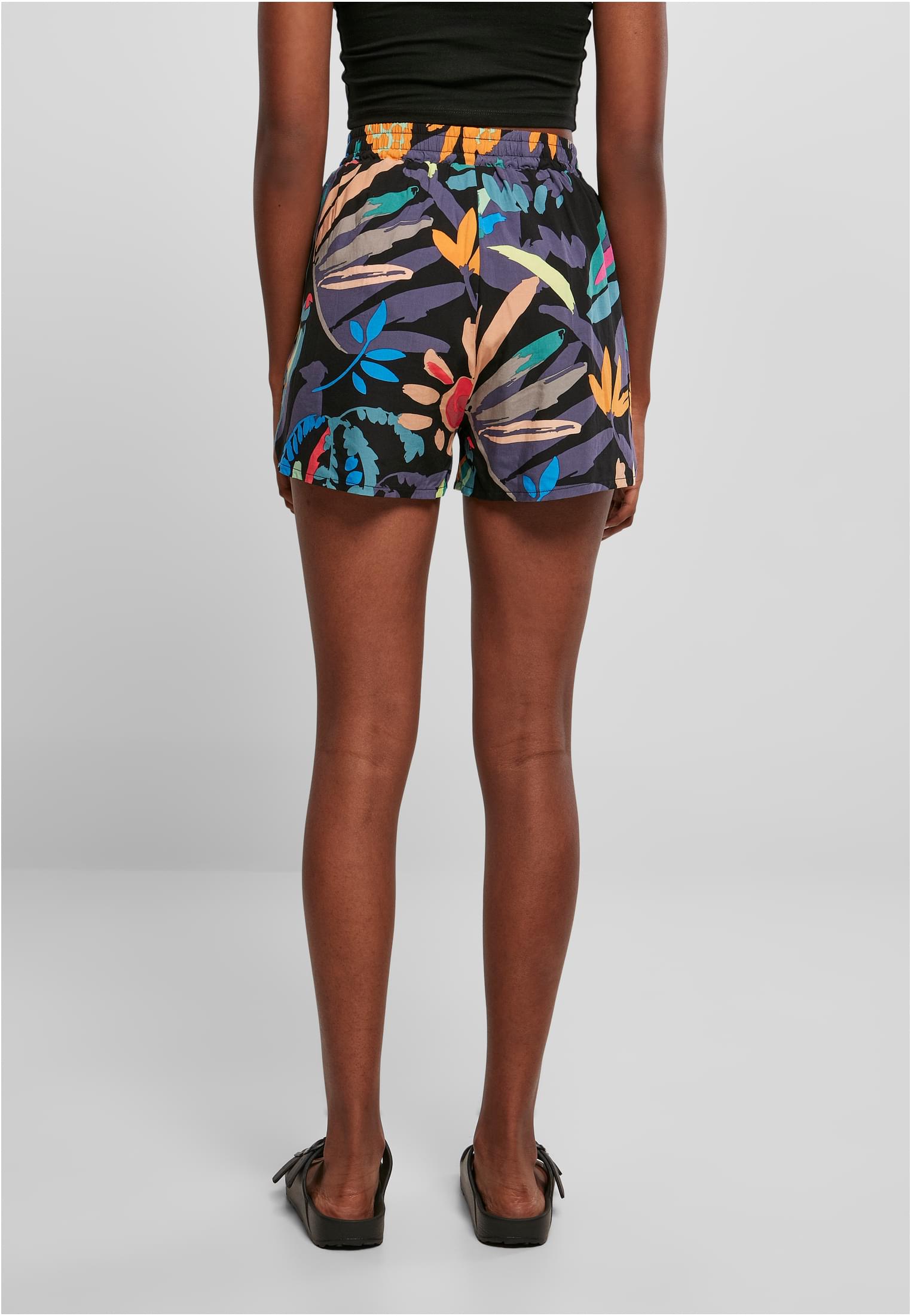 Ladies AOP Viscose Resort Shorts blackfruity 3XL - variant image 2