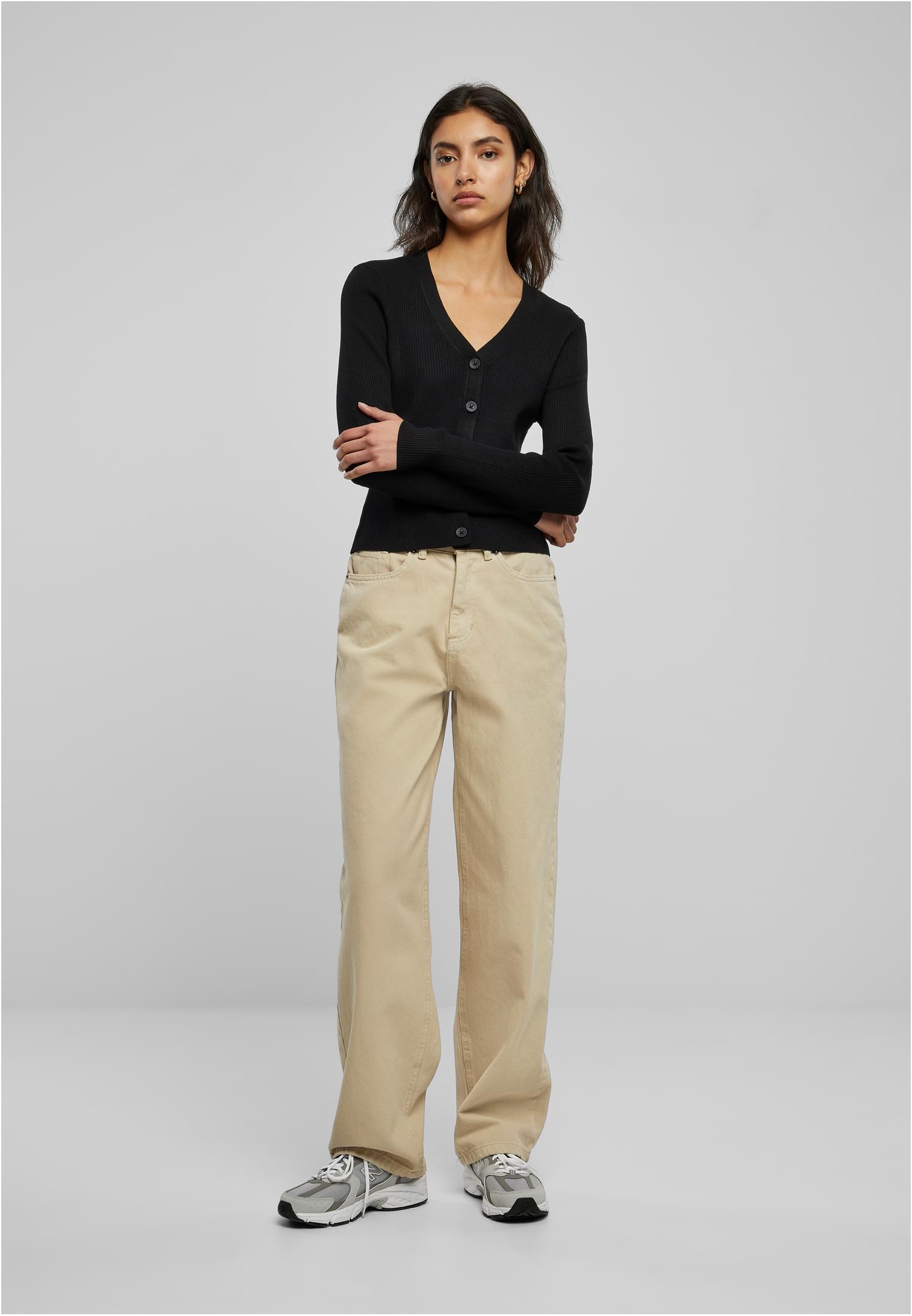 Ladies Short Rib Knit Cardigan black 3XL - variant image 4