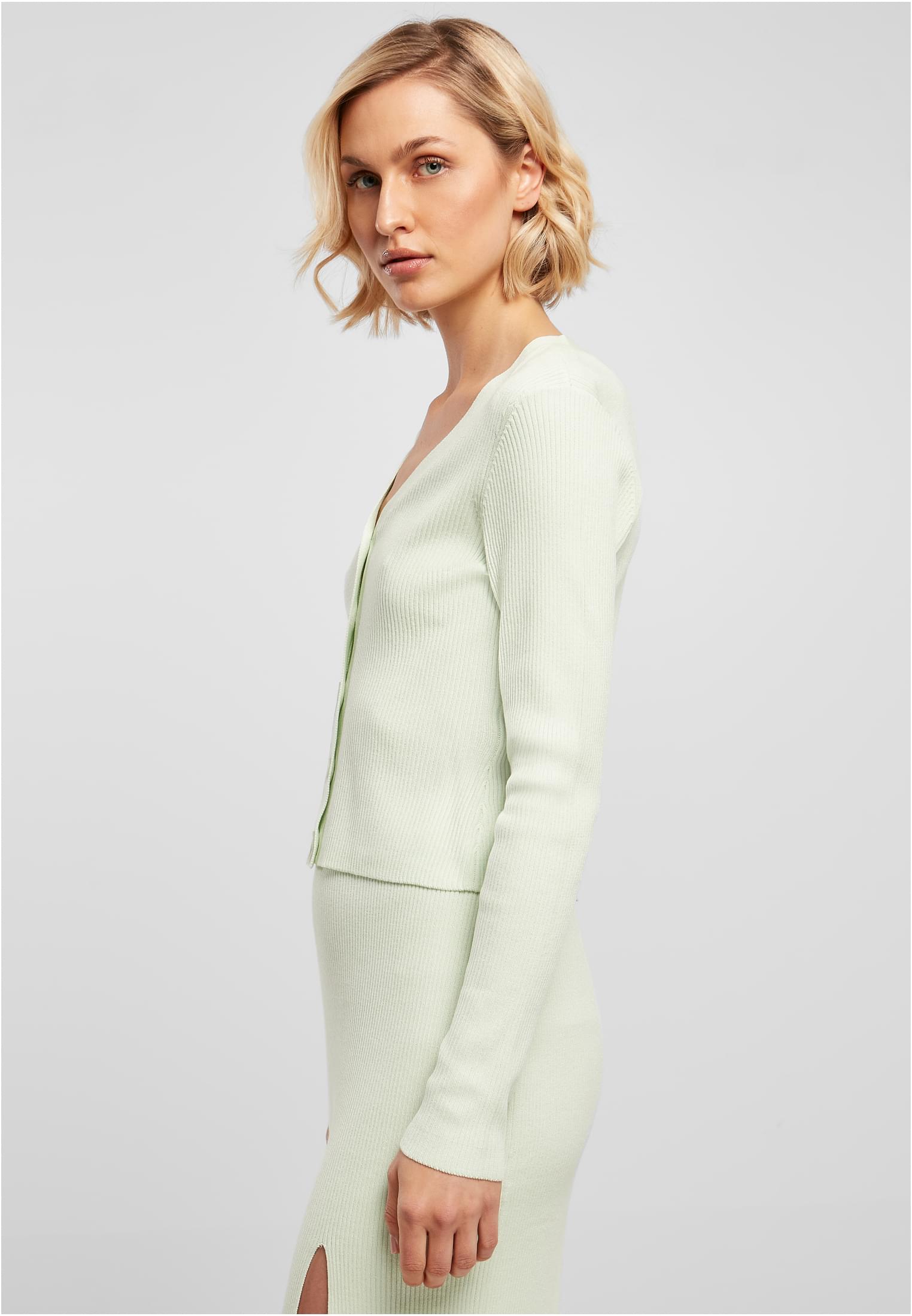 Cardigan en maille à bretelles pour femmes, coupe 3XL, couleur menthe claire
 - variant image 1