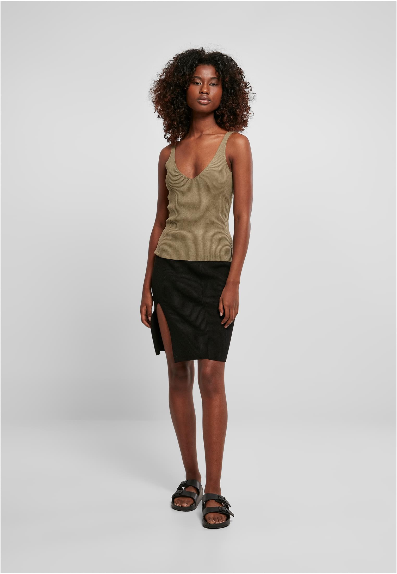 T-shirt en maille à rayures pour femmes khaki 3XL
 - variant image 4