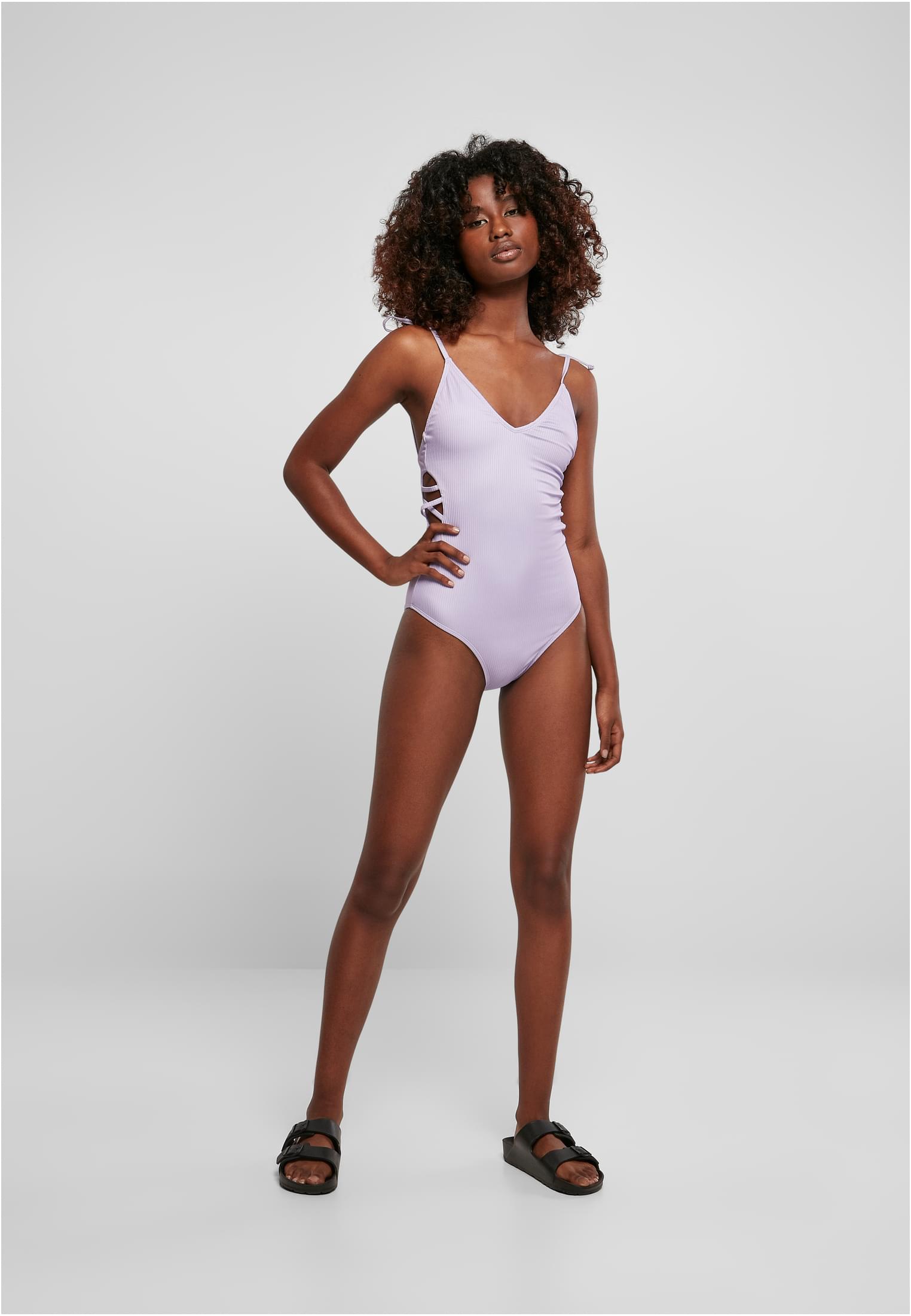 Ladies Rib Swimsuit lilac 3XL - variant image 4