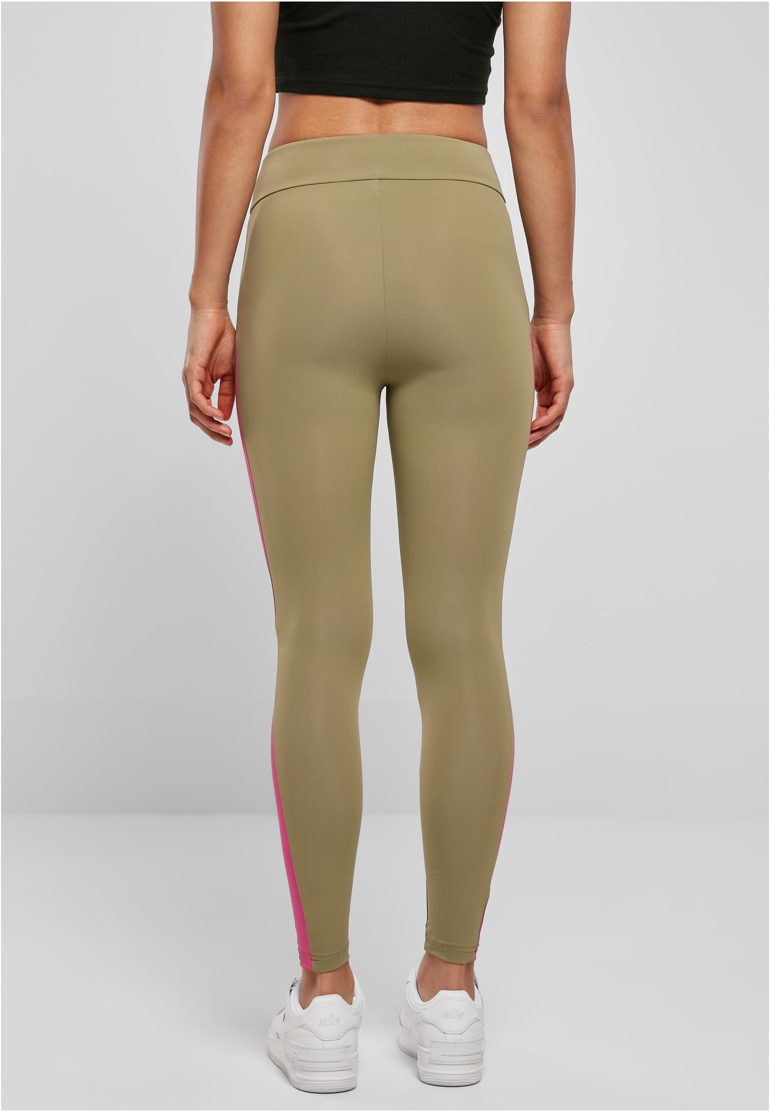 Ladies Color Block Leggings khaki/brightviolet 3XL - variant image 2