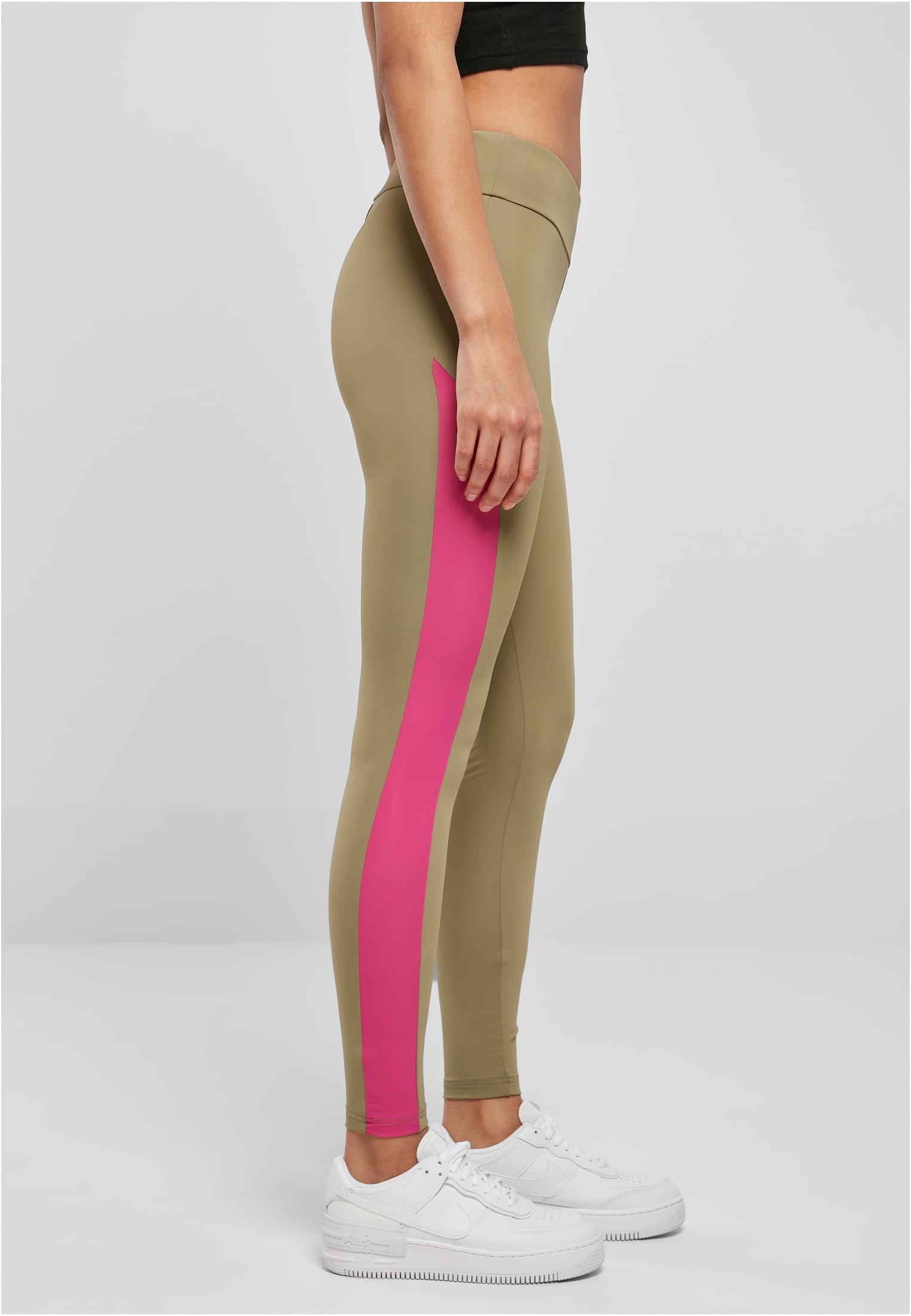 Ladies Color Block Leggings khaki/brightviolet 3XL - variant image 3