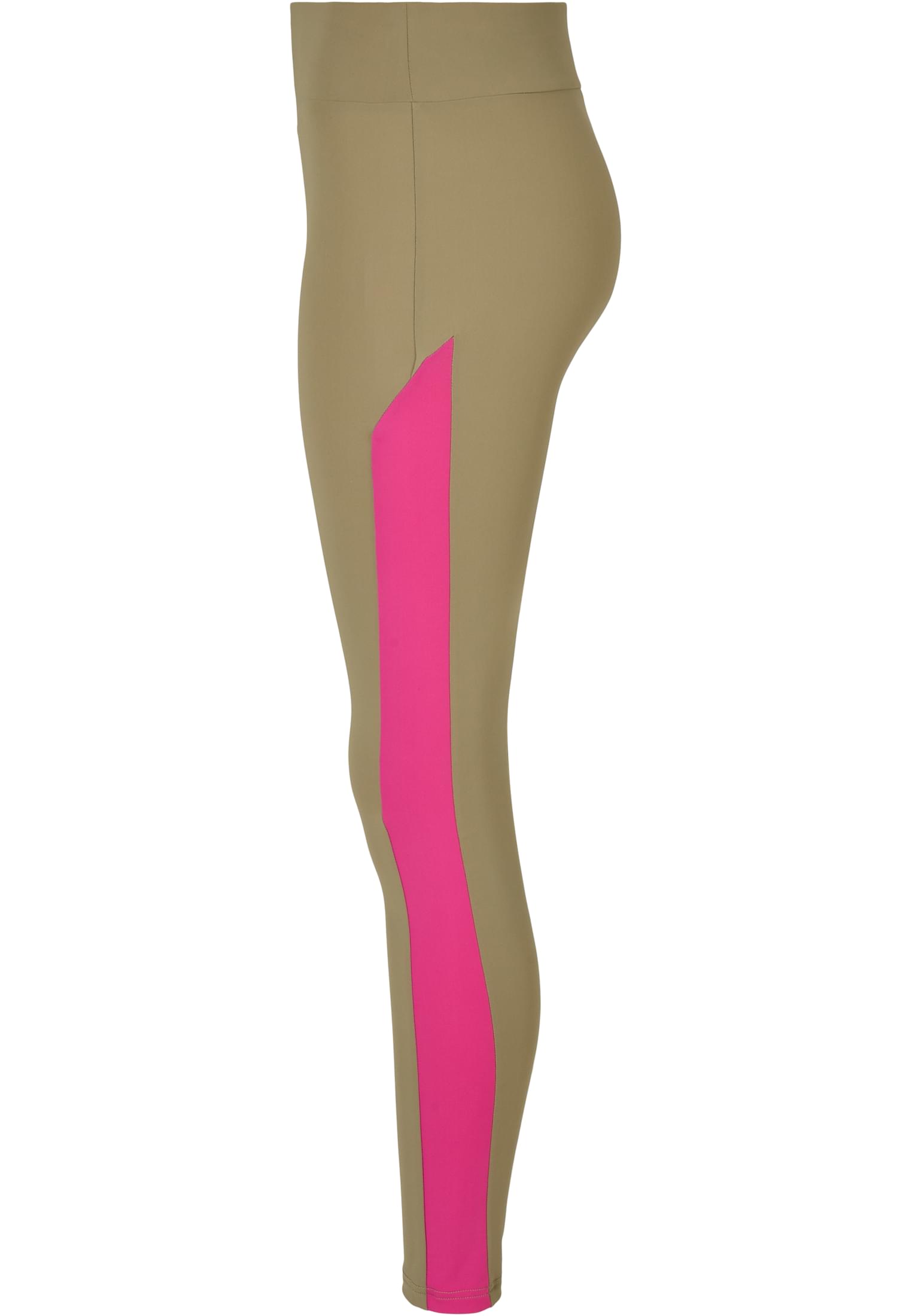 Ladies Color Block Leggings khaki/brightviolet 3XL - variant image 6
