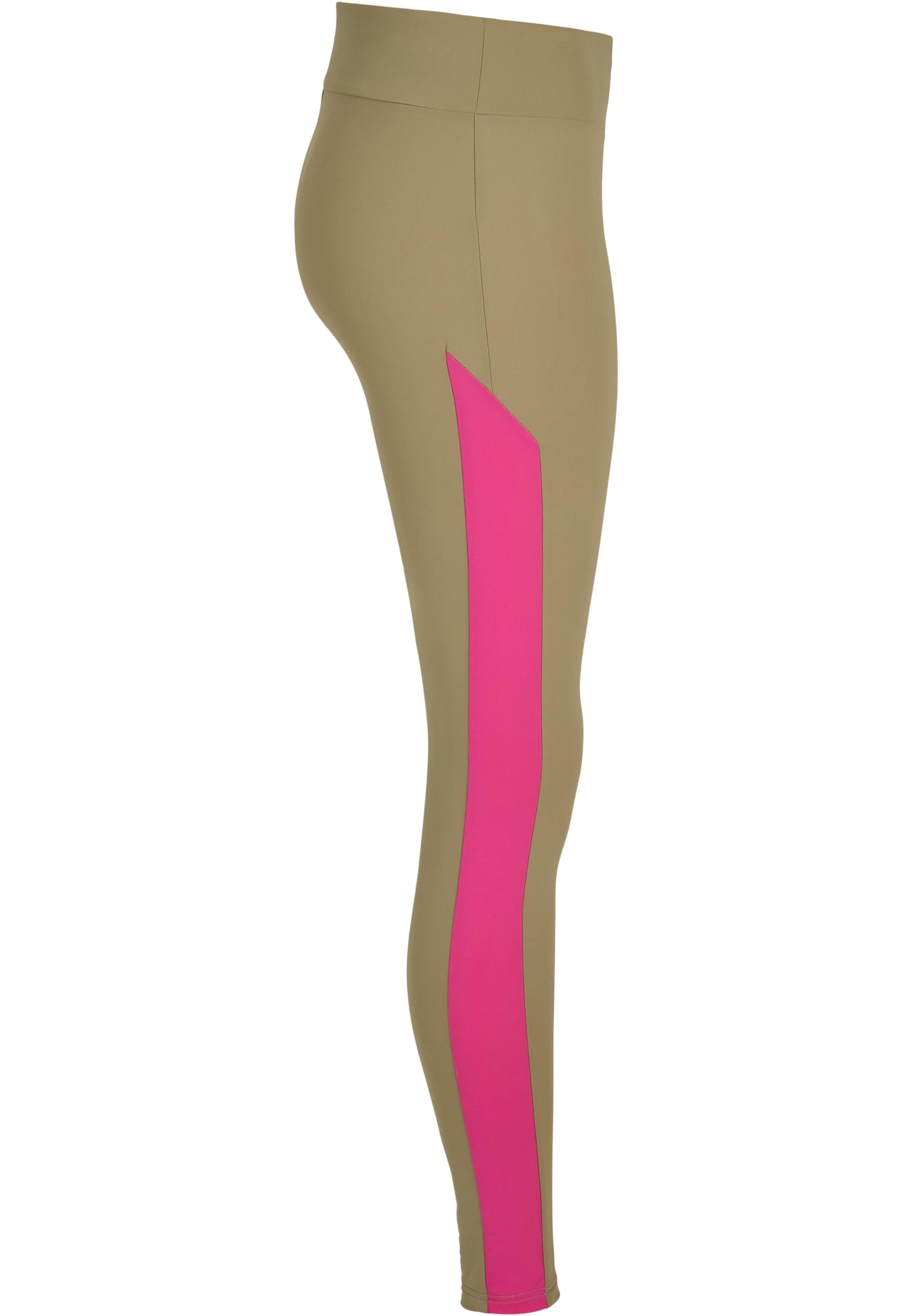 Ladies Color Block Leggings khaki/brightviolet 3XL - variant image 8