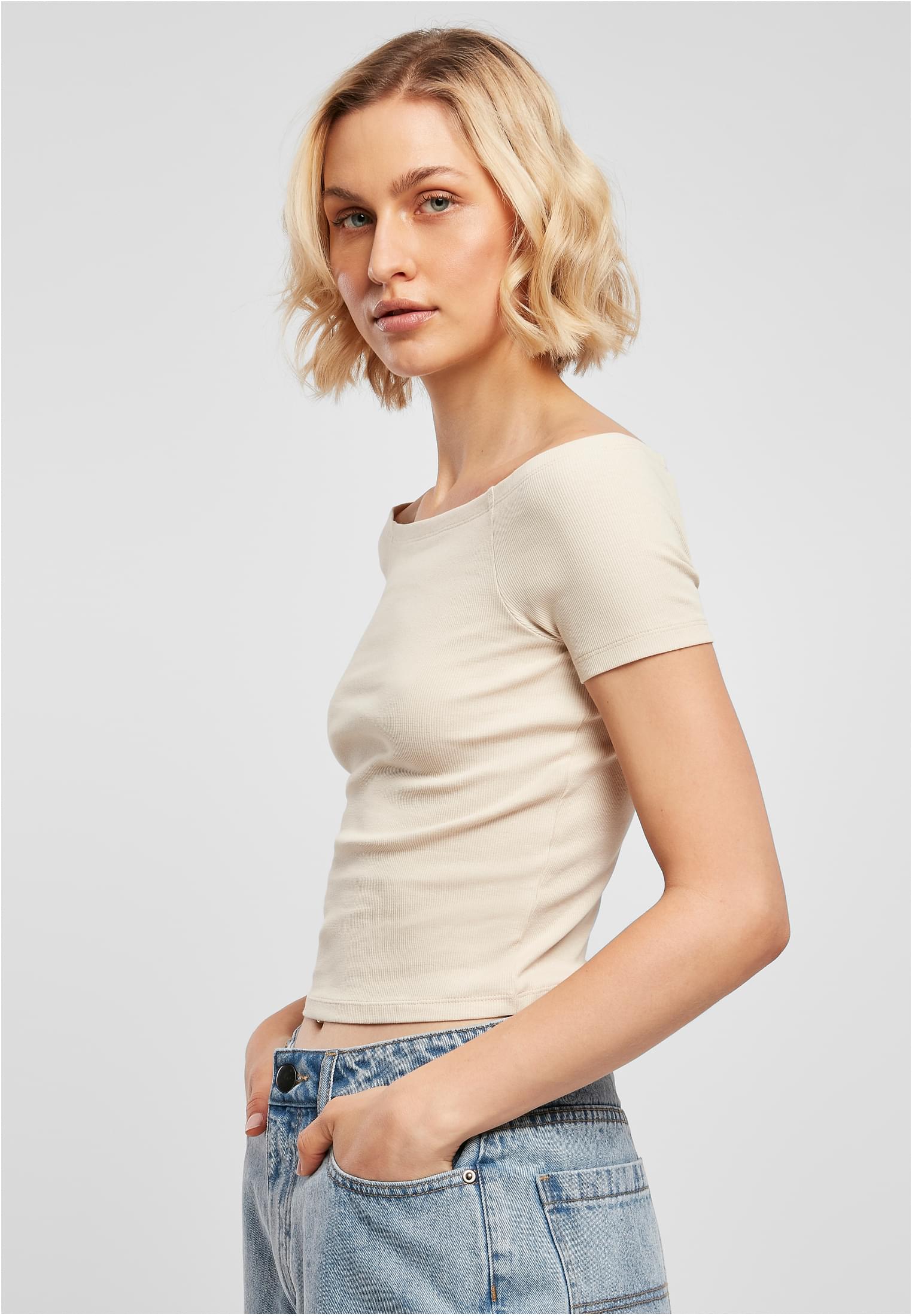 レディース オフショルダー リブ Tシャツ ソフトシーグラス 3XL
 - variant image 1