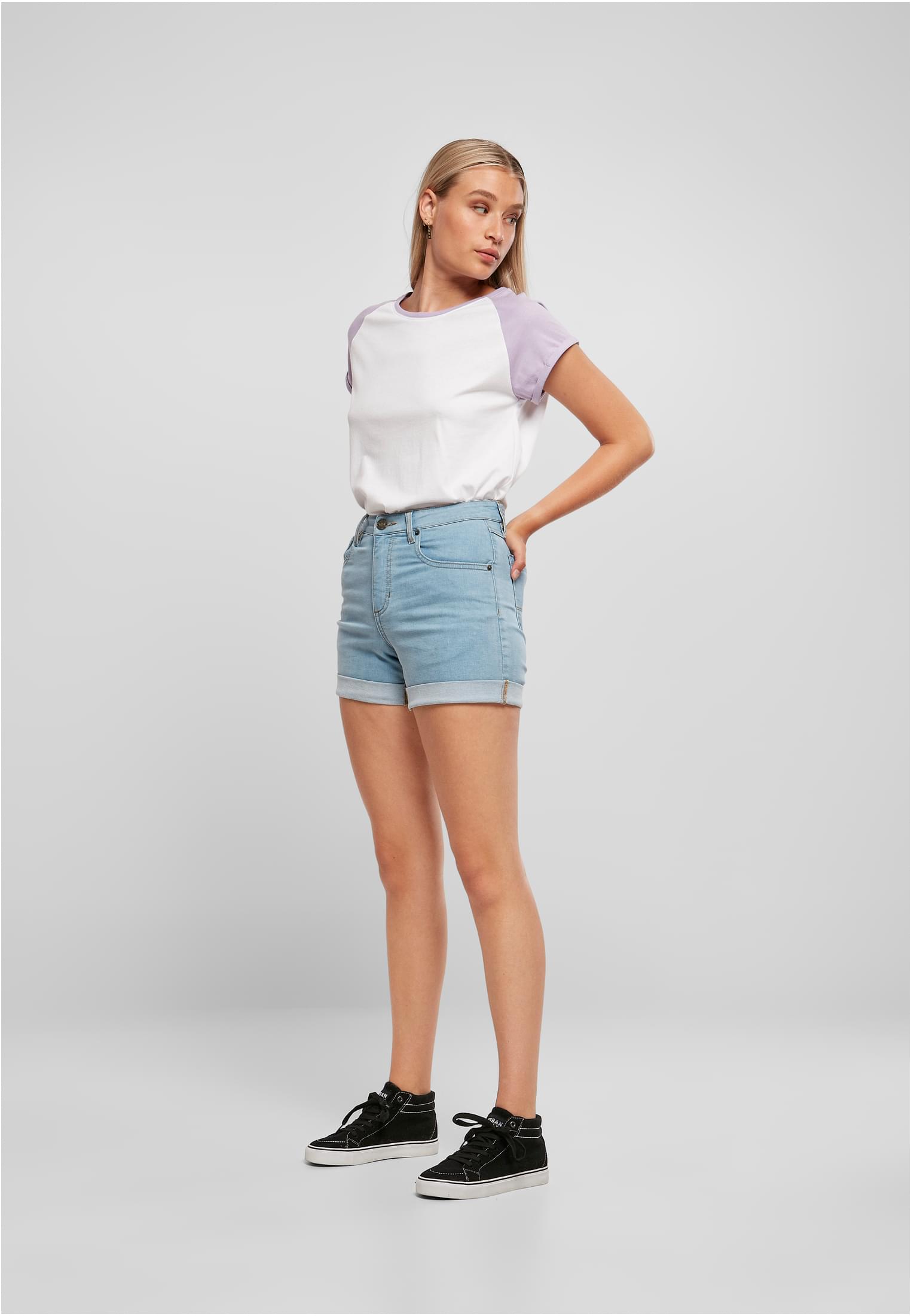 T-shirt contrast raglan femme blanc/lilas 3XL
 - variant image 4