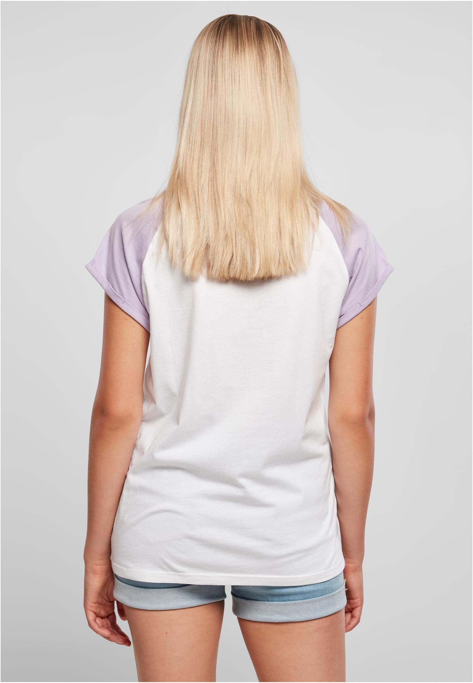 T-shirt contrast raglan femme blanc/lilas 3XL
 - variant image 2