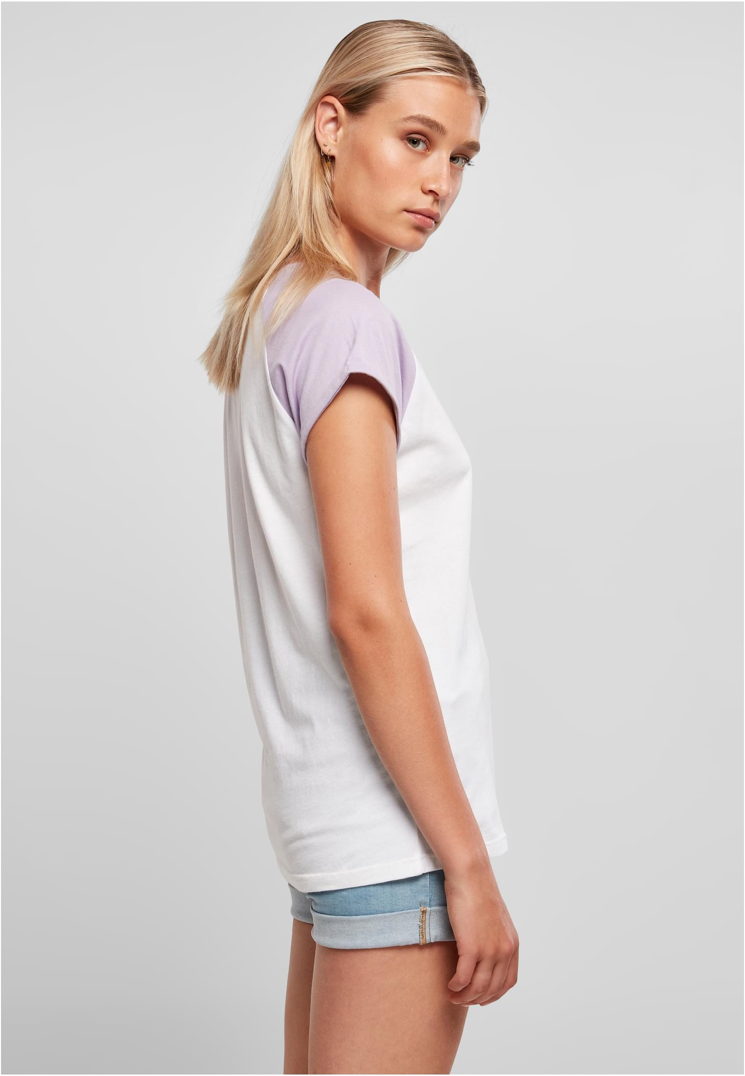 T-shirt contrast raglan femme blanc/lilas 3XL
 - variant image 3