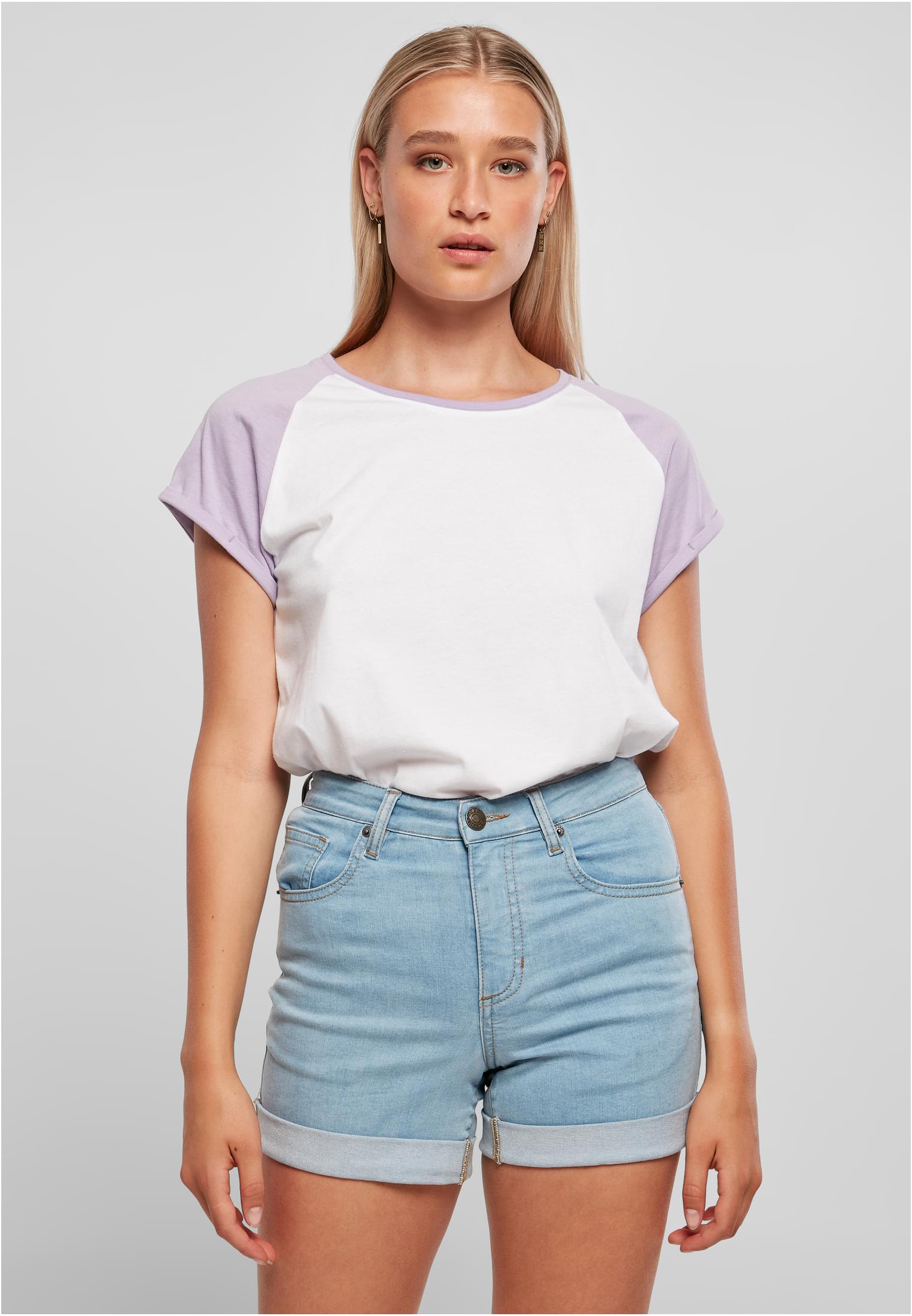 T-shirt contrast raglan femme blanc/lilas 3XL
 - alternate variant 9