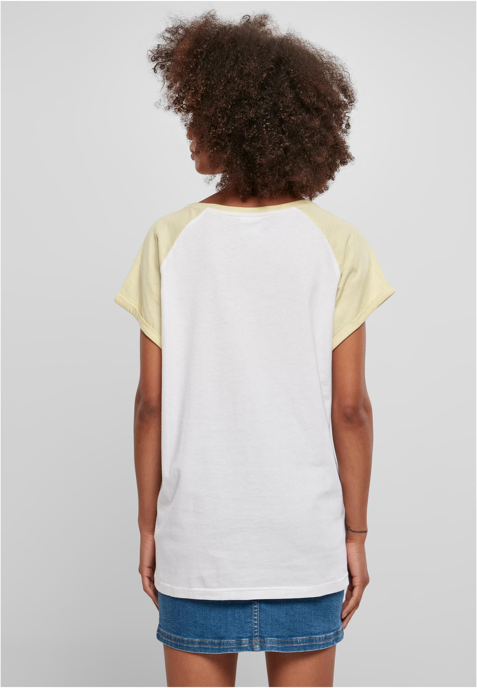 T-shirt contrastées femme Raglan blanc/jaune pâle 3XL
 - variant image 2