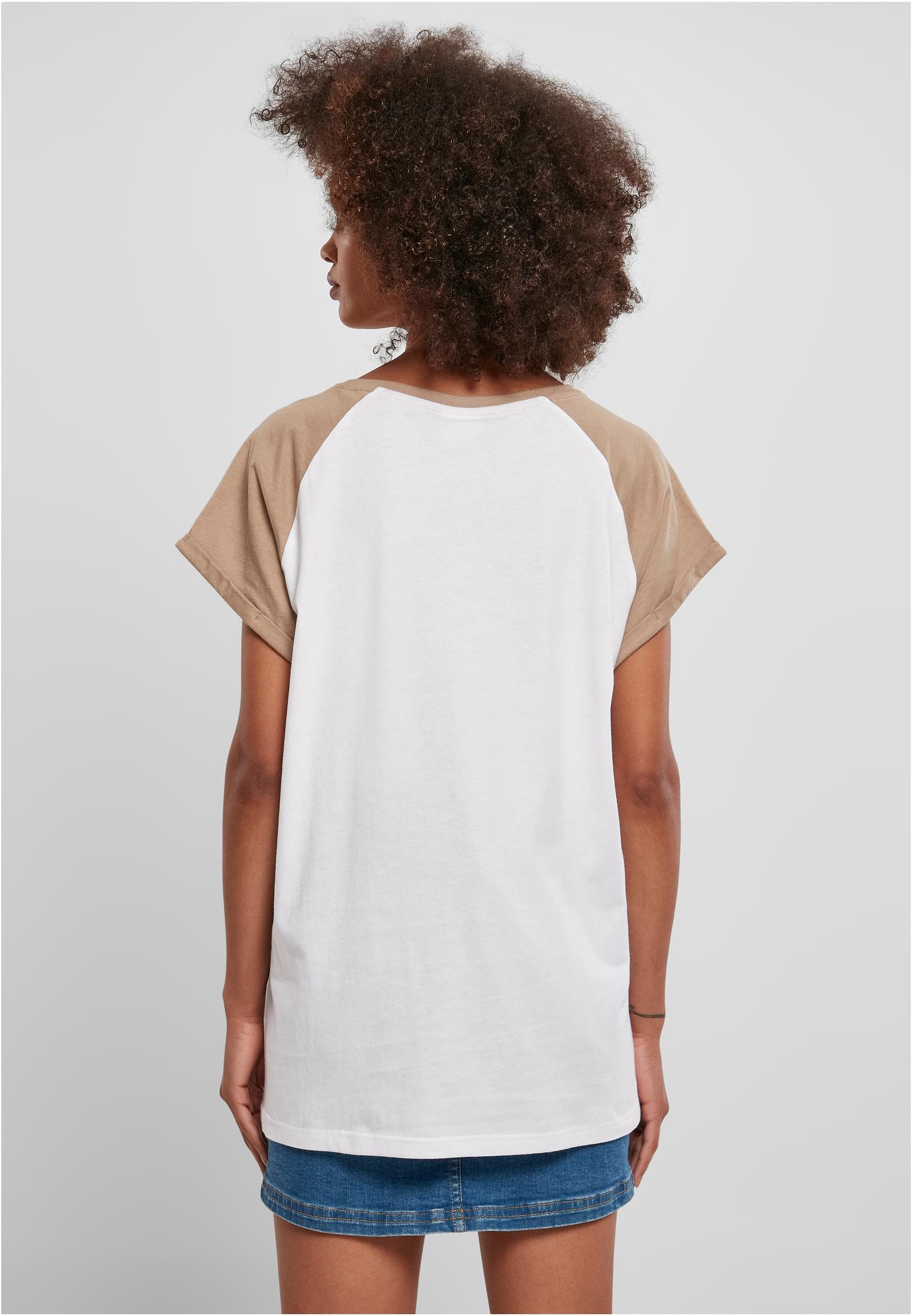 T-shirt contrastées femme Raglan blanc/softtaupe 3XL
 - variant image 2