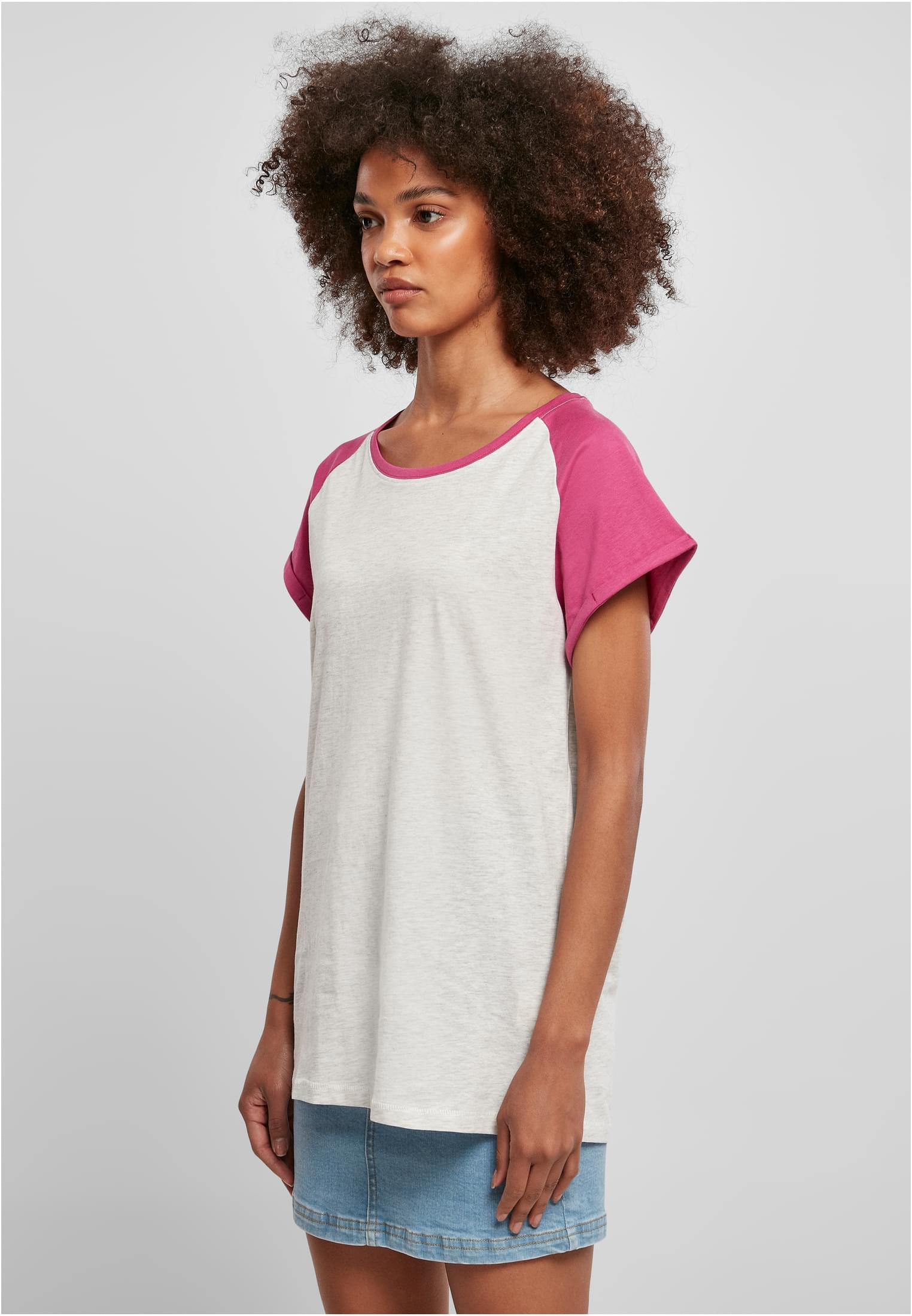T-shirt contrast raglan femme gris clair/violet vif 3XL
 - variant image 1
