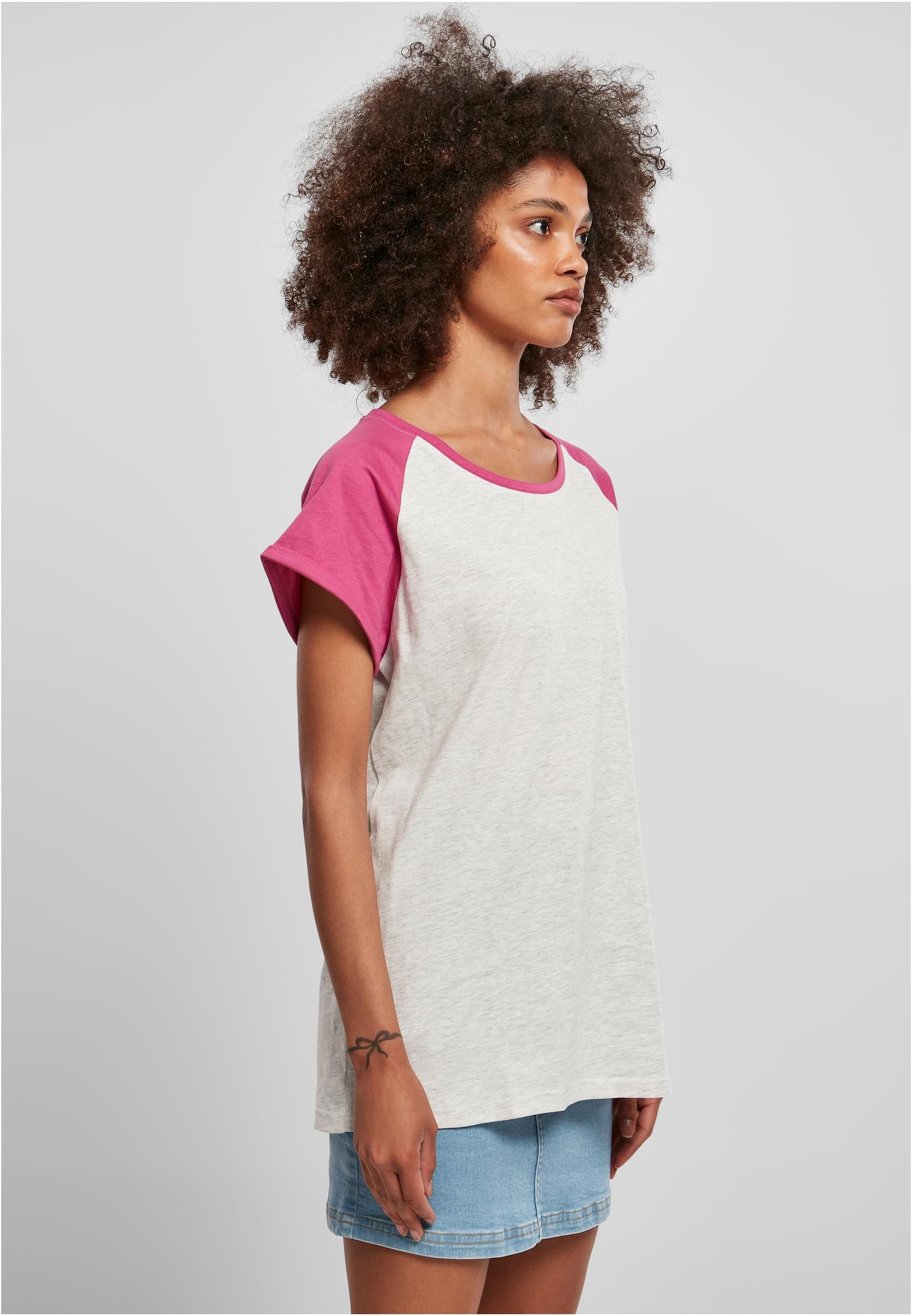 T-shirt contrast raglan femme gris clair/violet vif 3XL
 - variant image 3