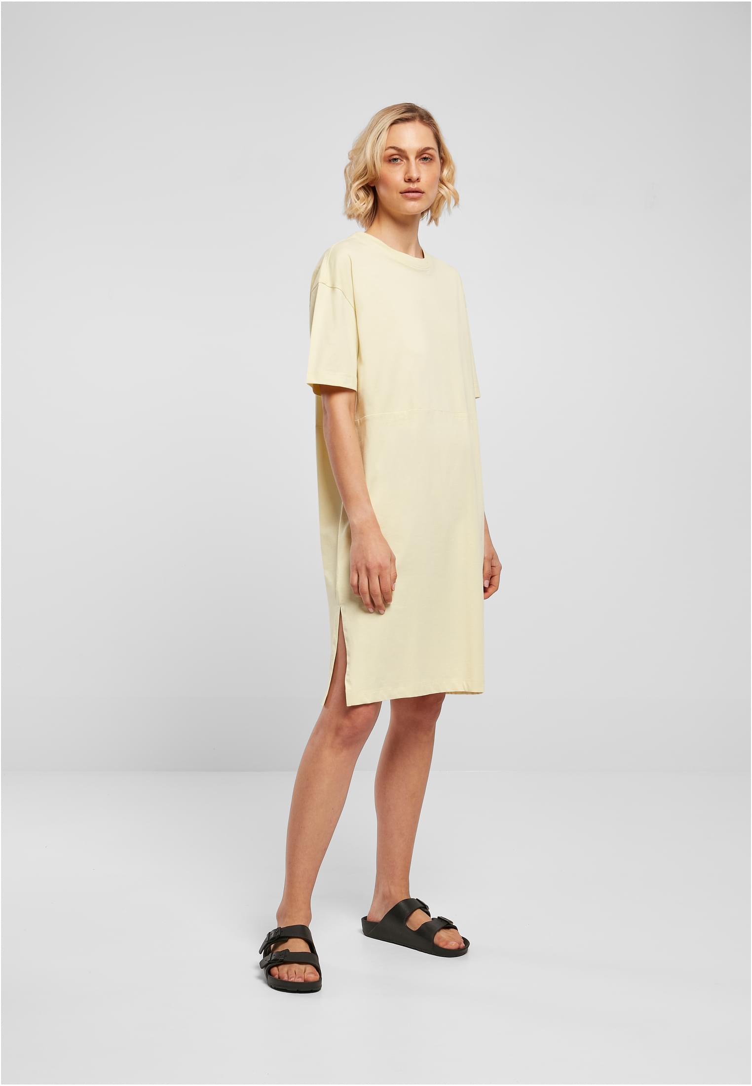 Ladies Organic Oversized Slit Tee Dress softyellow 3XL - variant image 4