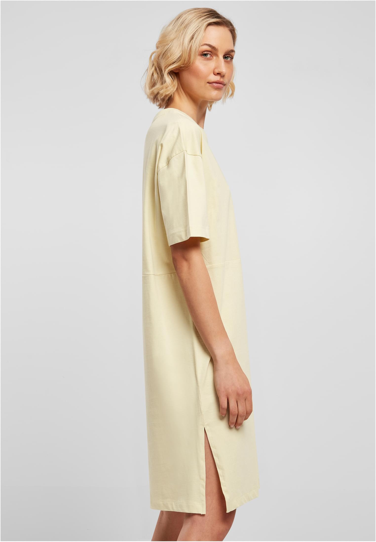 Ladies Organic Oversized Slit Tee Dress softyellow 3XL - variant image 3