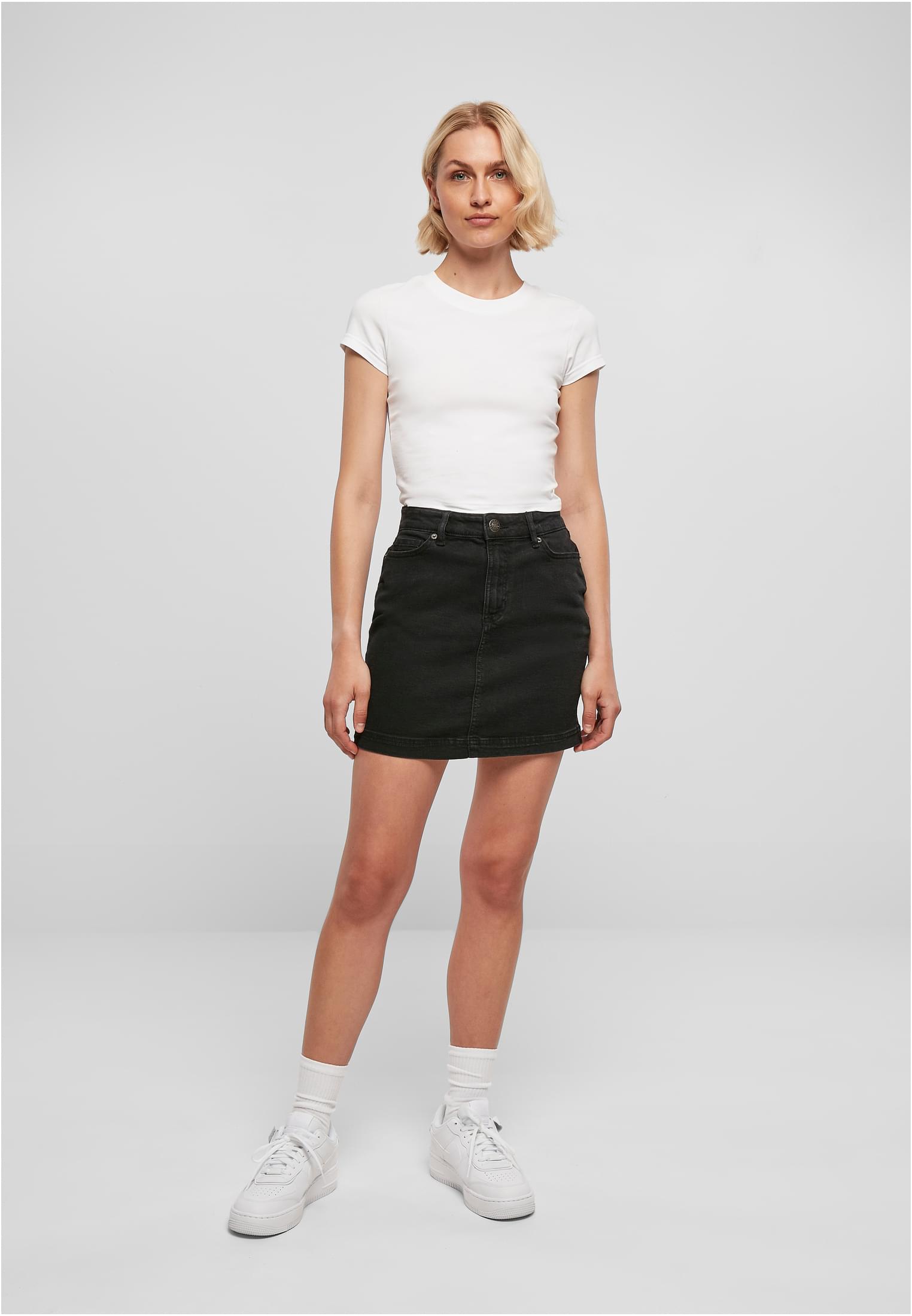 Ladies Organic Stretch Denim Mini Skirt black washed 26 - variant image 4