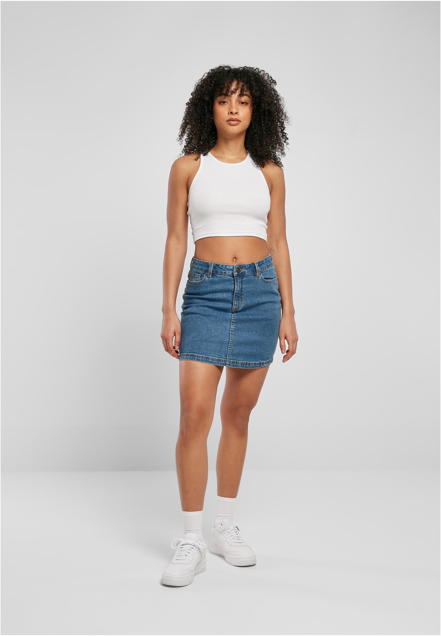 Ladies Organic Stretch Denim Mini Skirt clearblue washed 26 - variant image 4