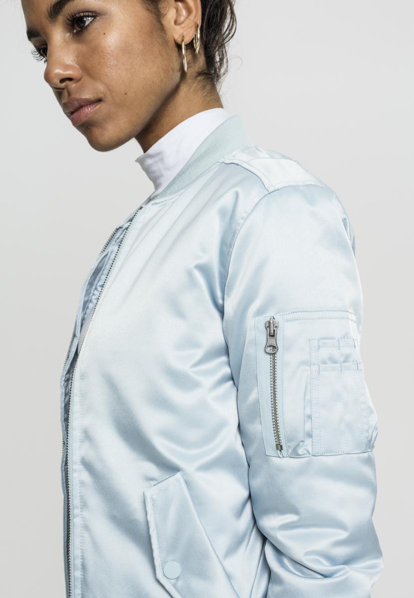 Ladies Satin Bomber Jacket babyblue L - variant image 2