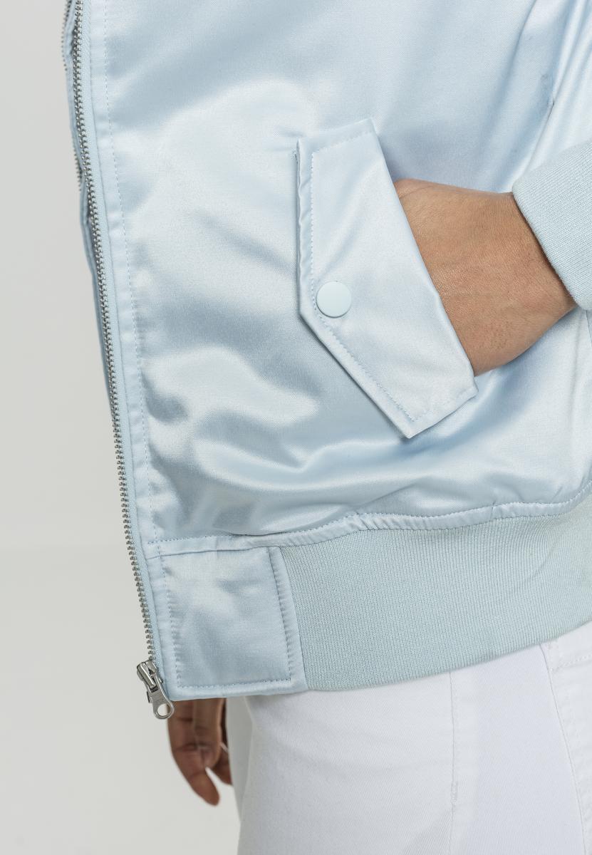 Ladies Satin Bomber Jacket babyblue L - variant image 3