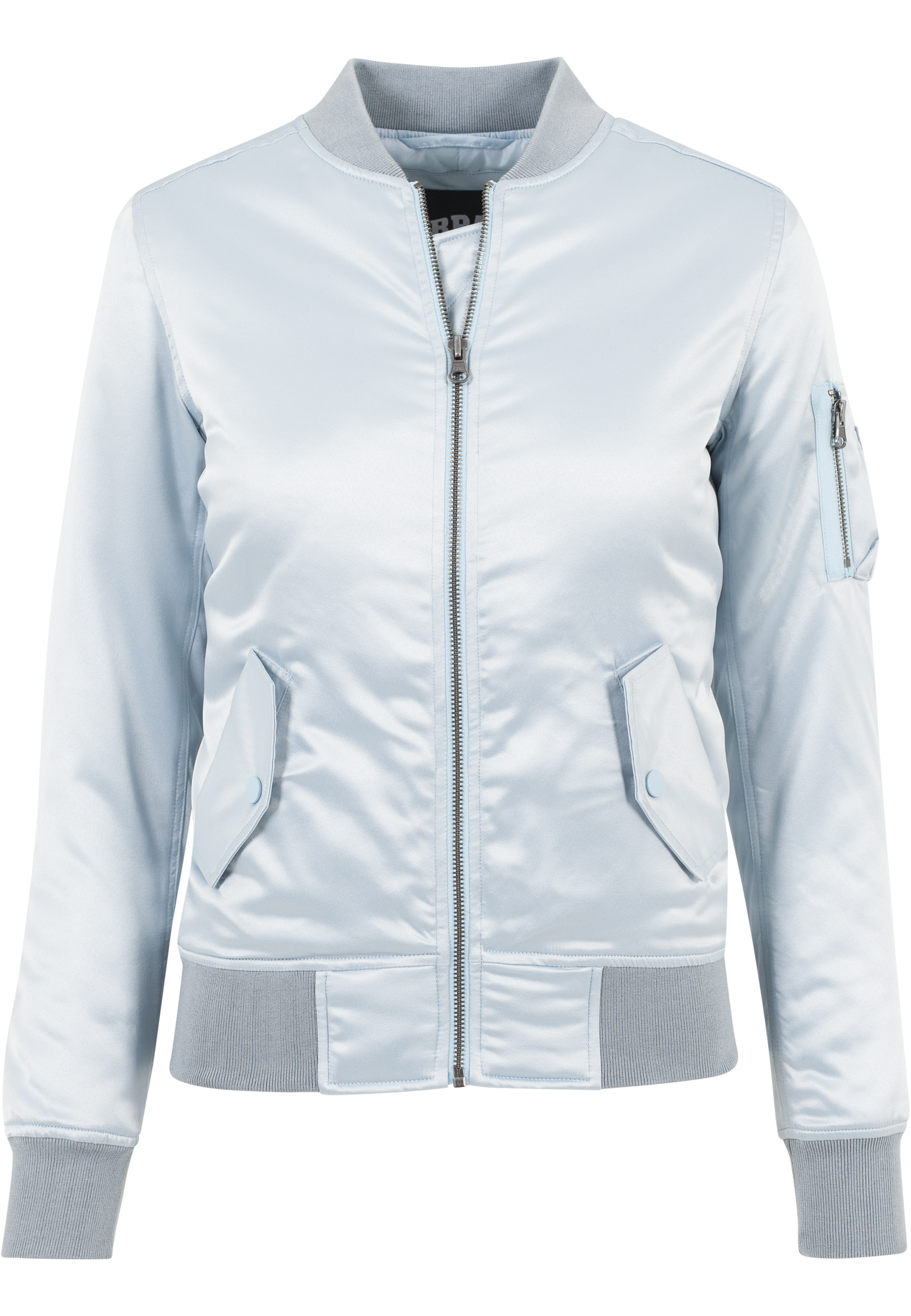 Ladies Satin Bomber Jacket babyblue L - variant image 7