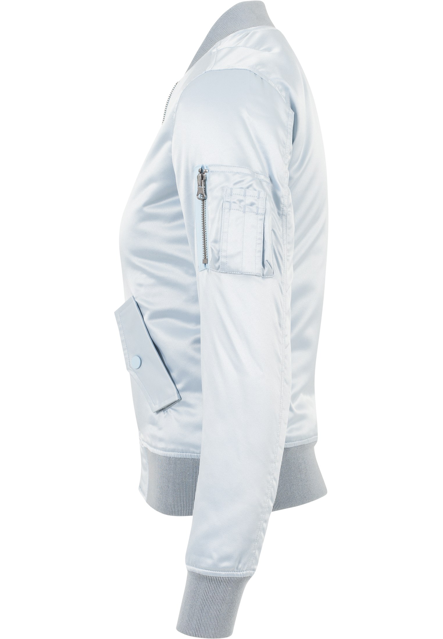 Ladies Satin Bomber Jacket babyblue L - variant image 9