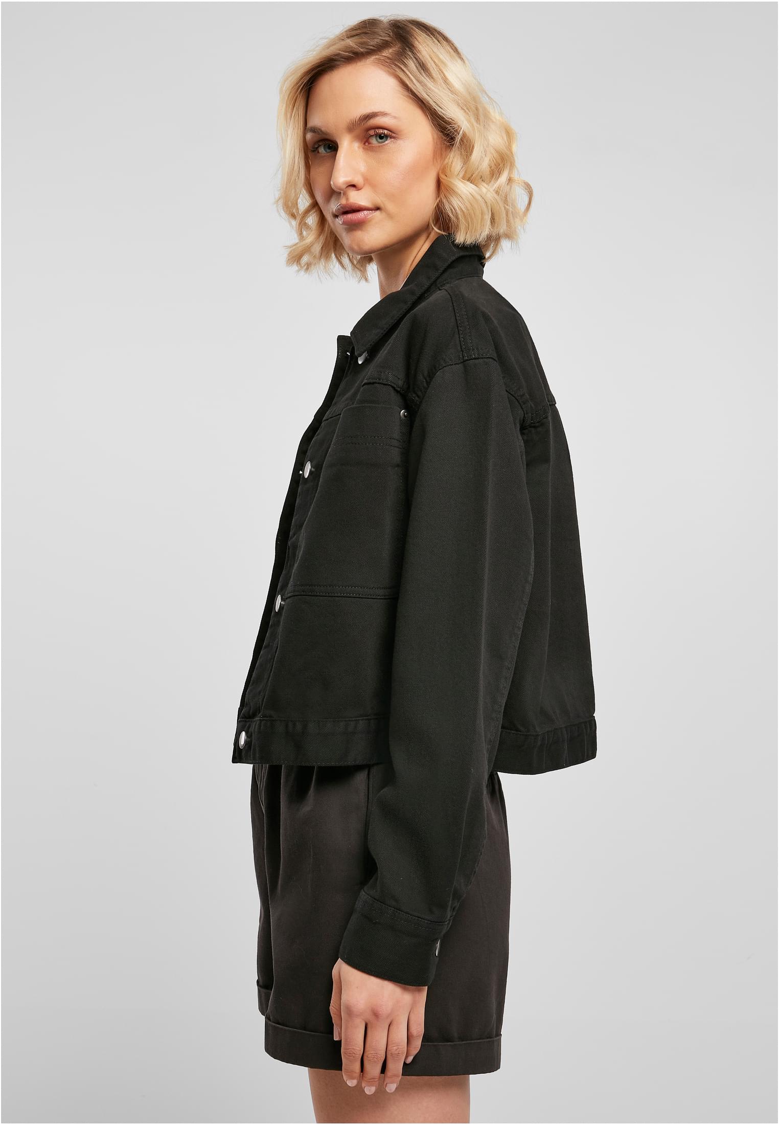 Frauen Kurz Boxy Arbeiterjacke schwarz 3XL
 - variant image 1