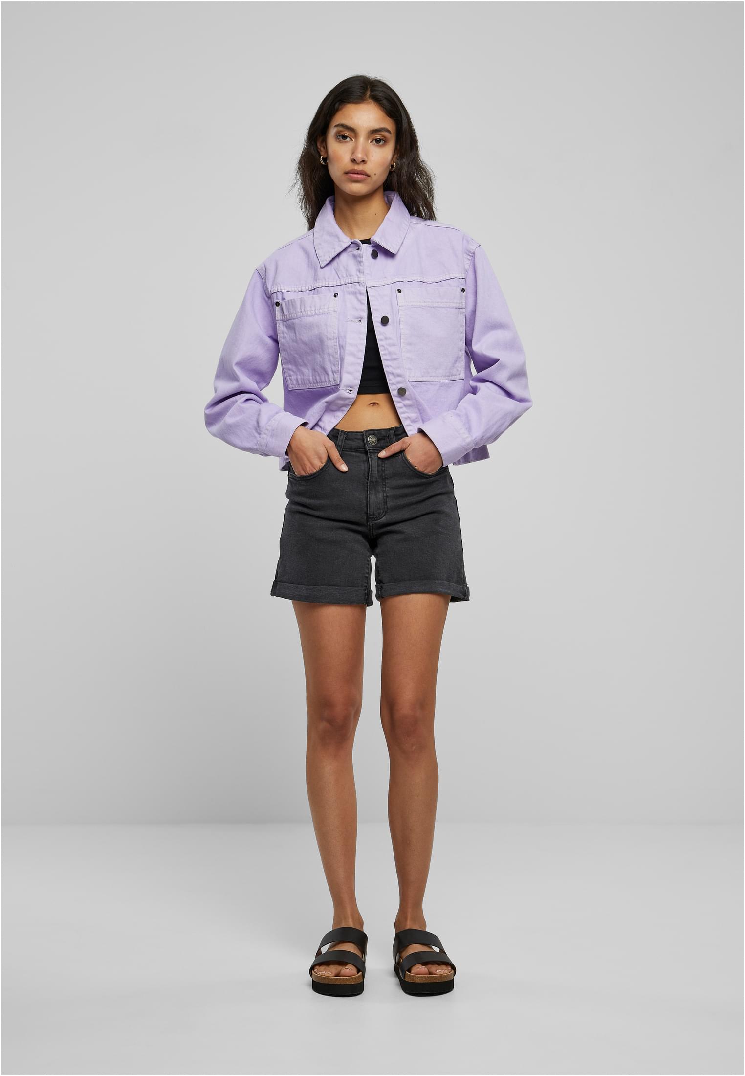 Ladies Short Boxy Worker Jacket lilac 3XL - variant image 4