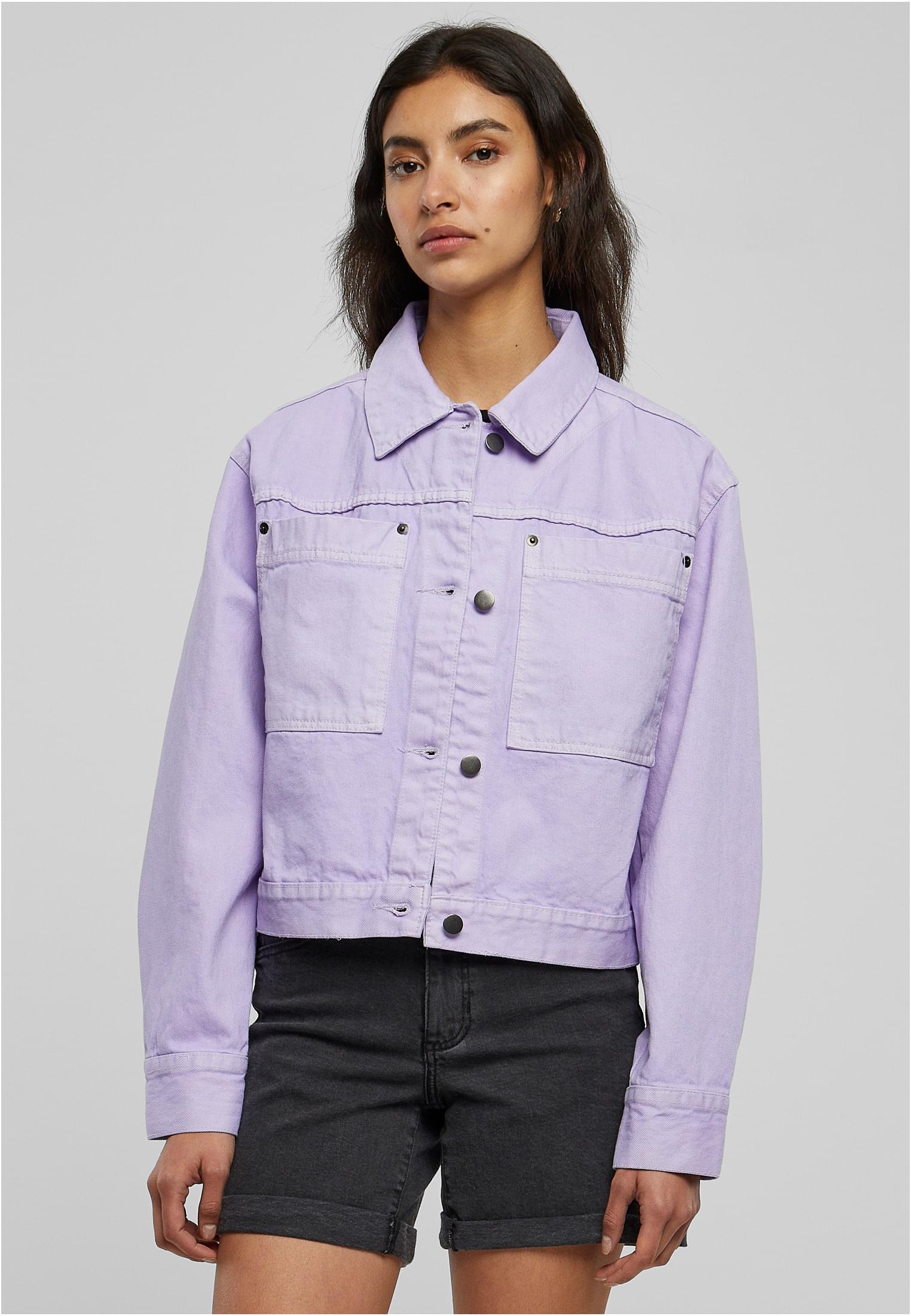 Ladies Short Boxy Worker Jacket lilac 3XL - alternate variant 2