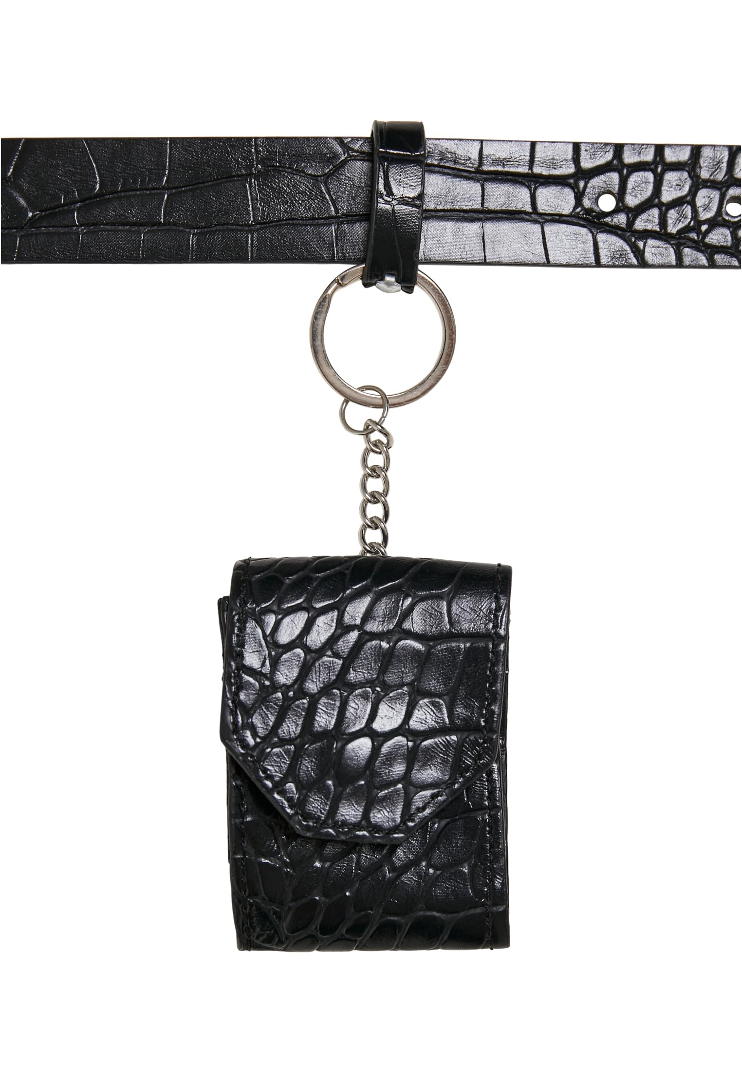 Croco Synthetic Leather Belt With Pouch black/silver L/XL - variant image 6