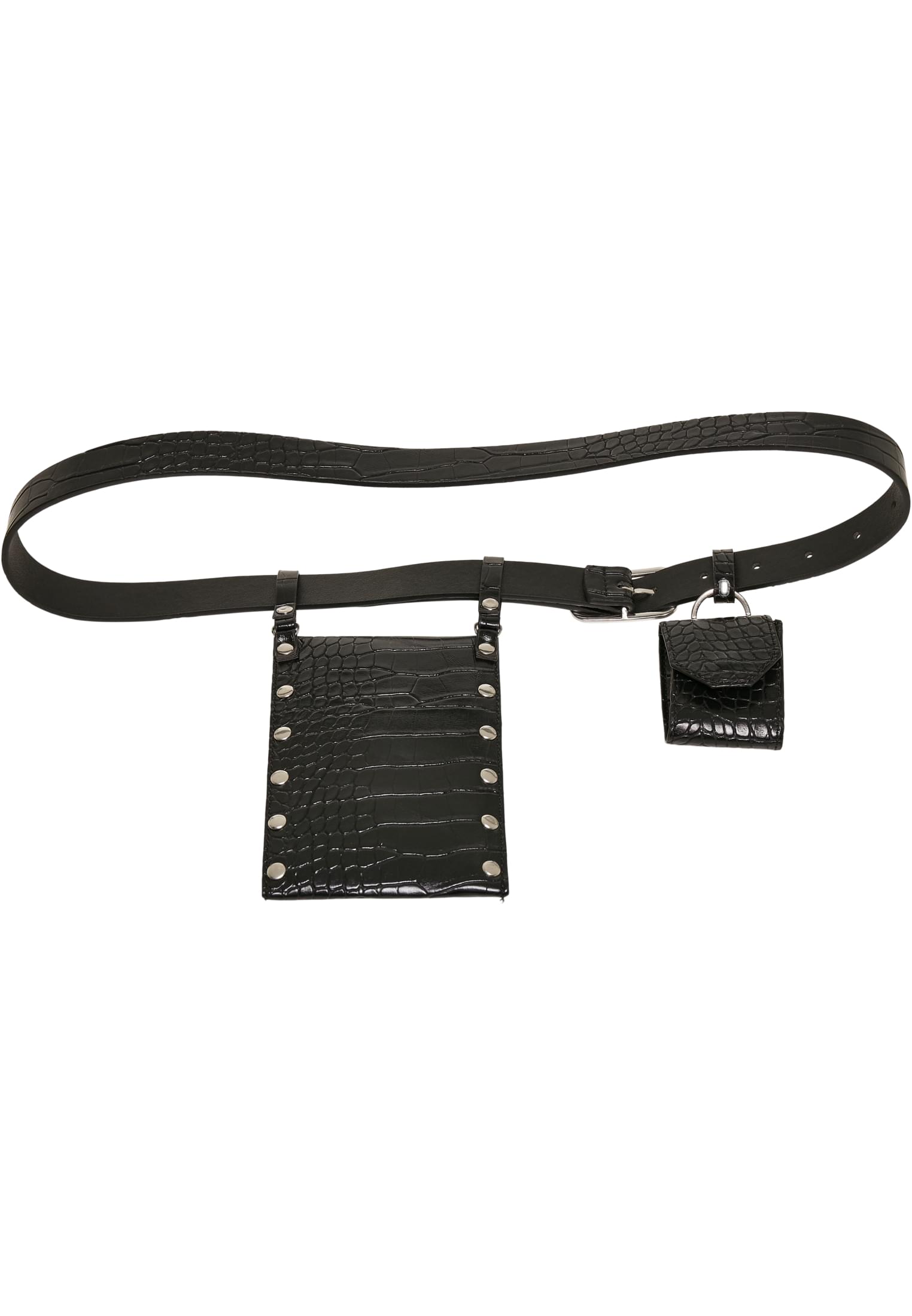 Croco Synthetic Leather Belt With Pouch black/silver L/XL - variant image 1