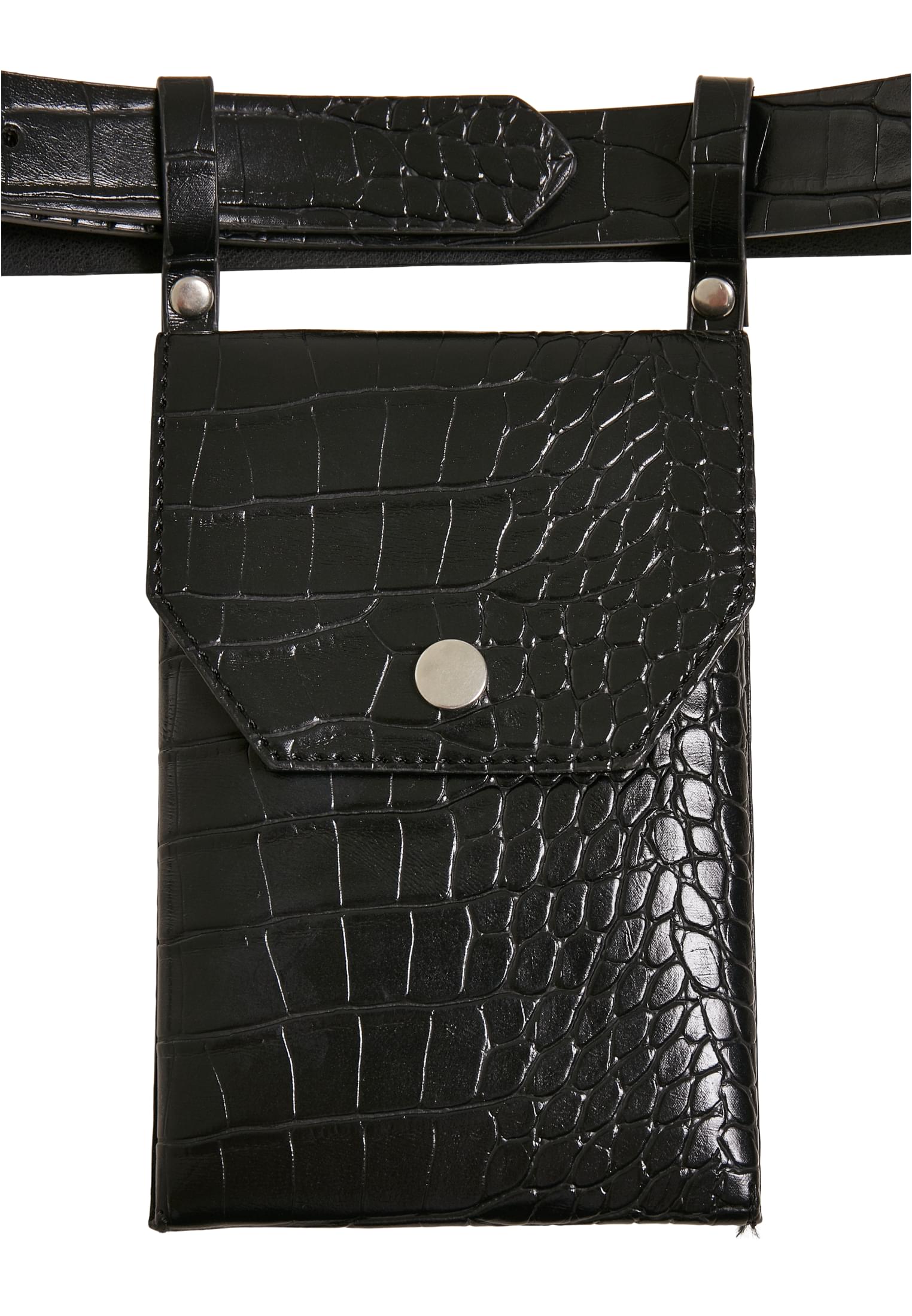 Croco Synthetic Leather Belt With Pouch black/silver L/XL - variant image 3