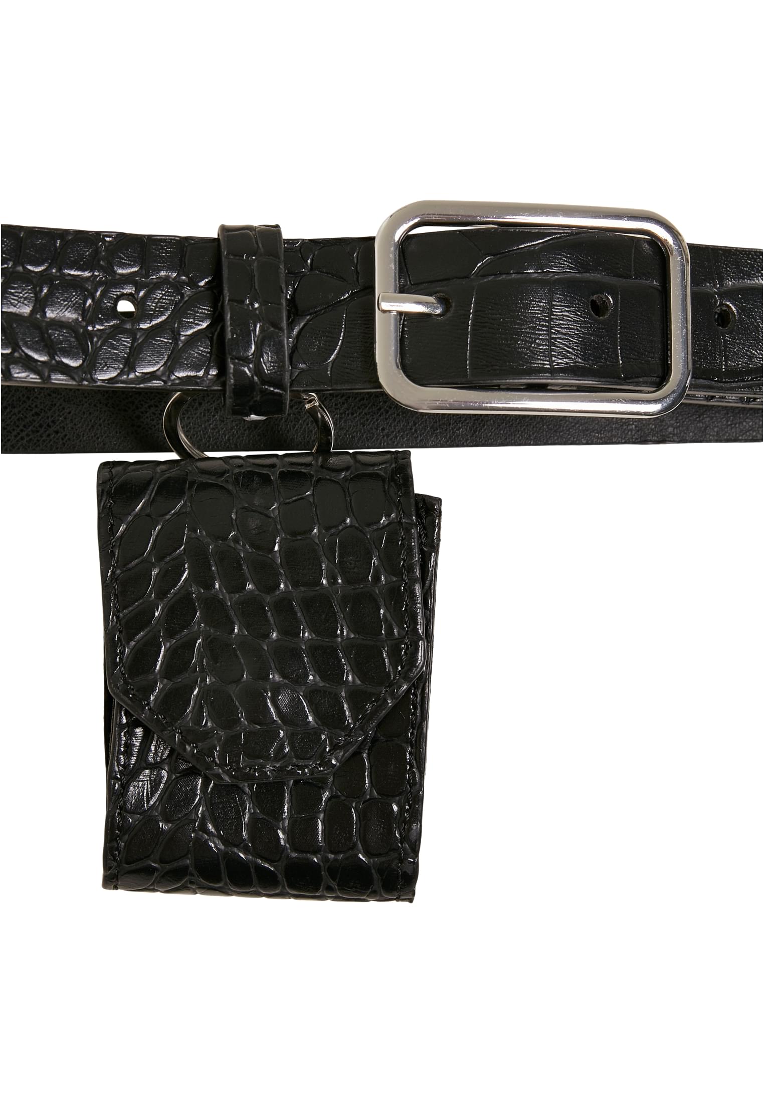 Croco Synthetic Leather Belt With Pouch black/silver L/XL - variant image 4