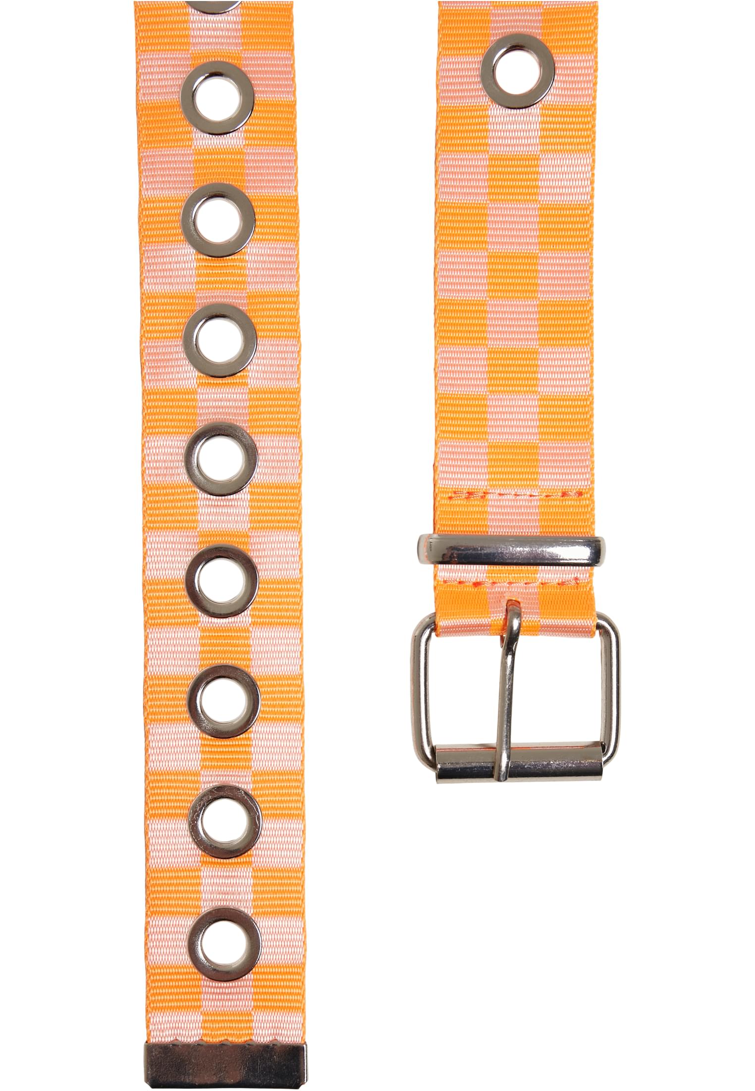 Checker Belt With Eyelets neonorange/white L/XL - variant image 1