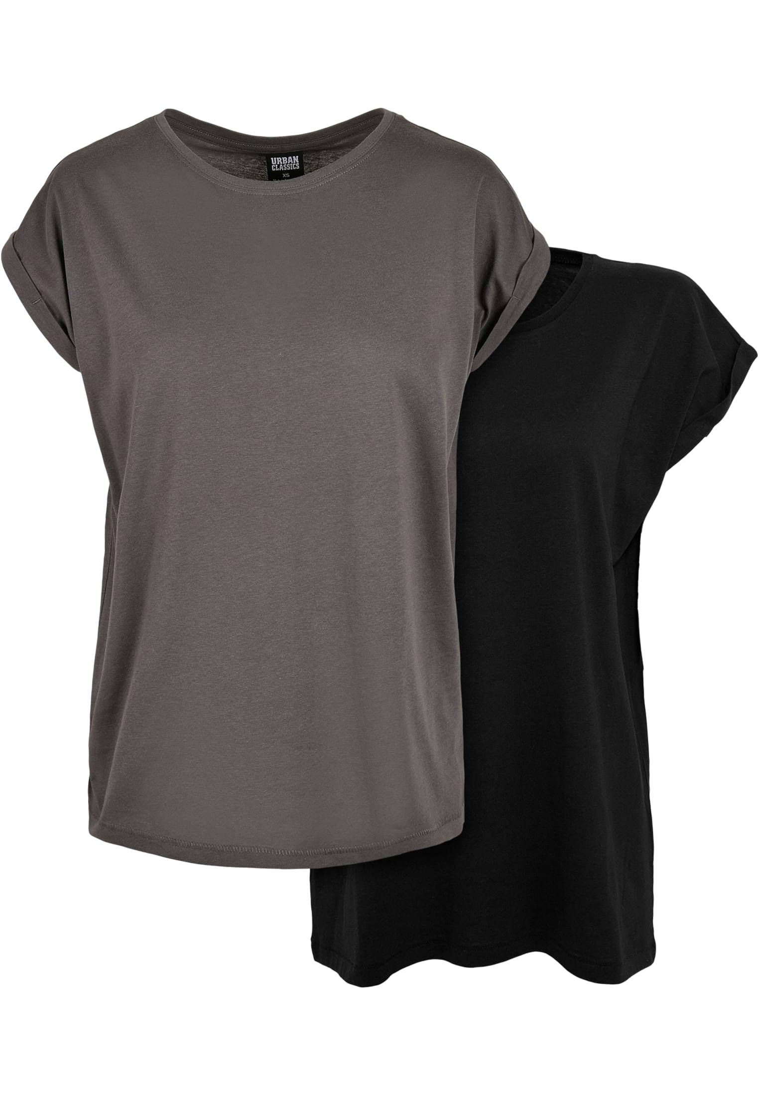Dames T-shirt Évasé Épaules 2-Pack darkshadow+black L
 - variant image 3