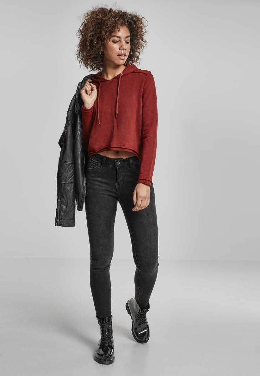 Ladies Cropped Terry Hoody burgundy L - variant image 5