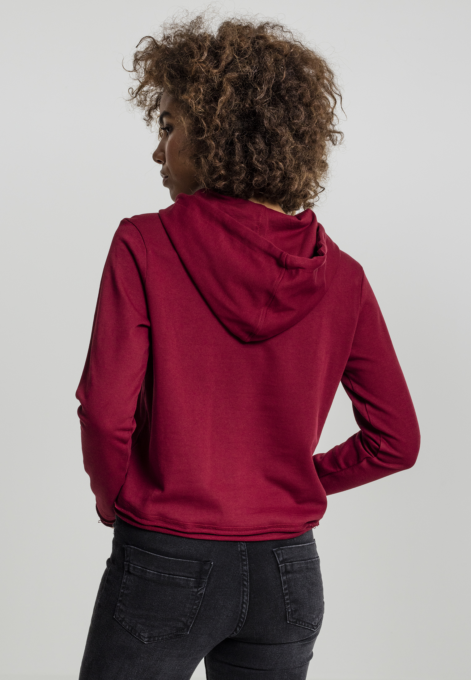 Ladies Cropped Terry Hoody burgundy L - variant image 3