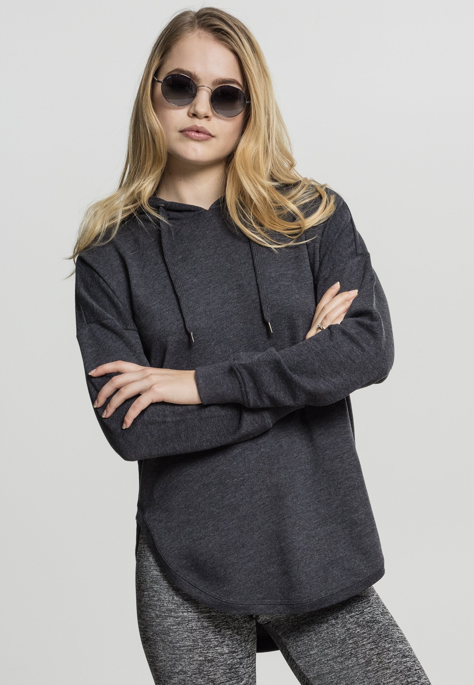 Ladies Oversized Terry Hoody charcoal L - alternate variant 2