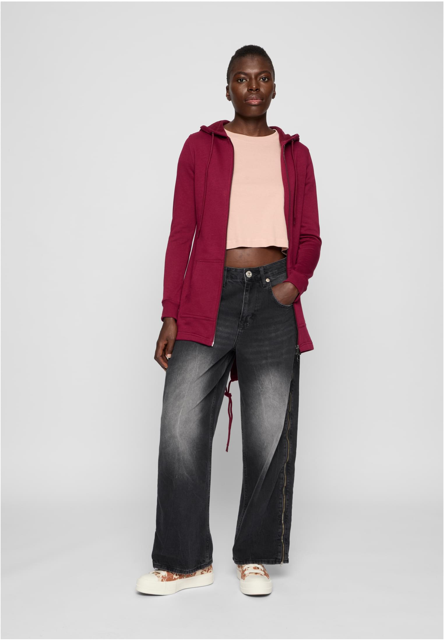 Ladies Sweat Parka burgundy 3XL - variant image 2