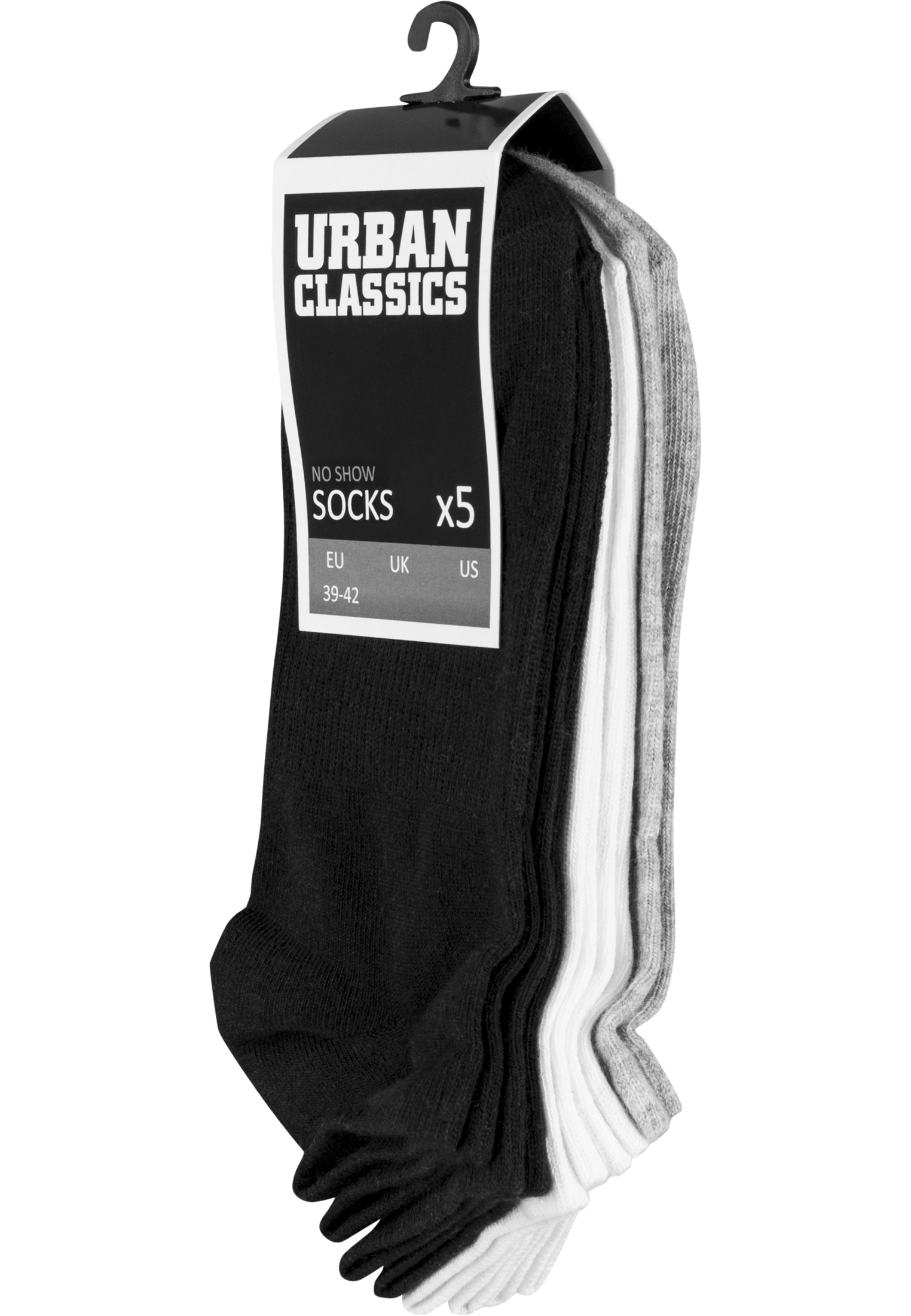 No Show Socks 5-Pack blk/wht/gry 43-46 - variant image 3