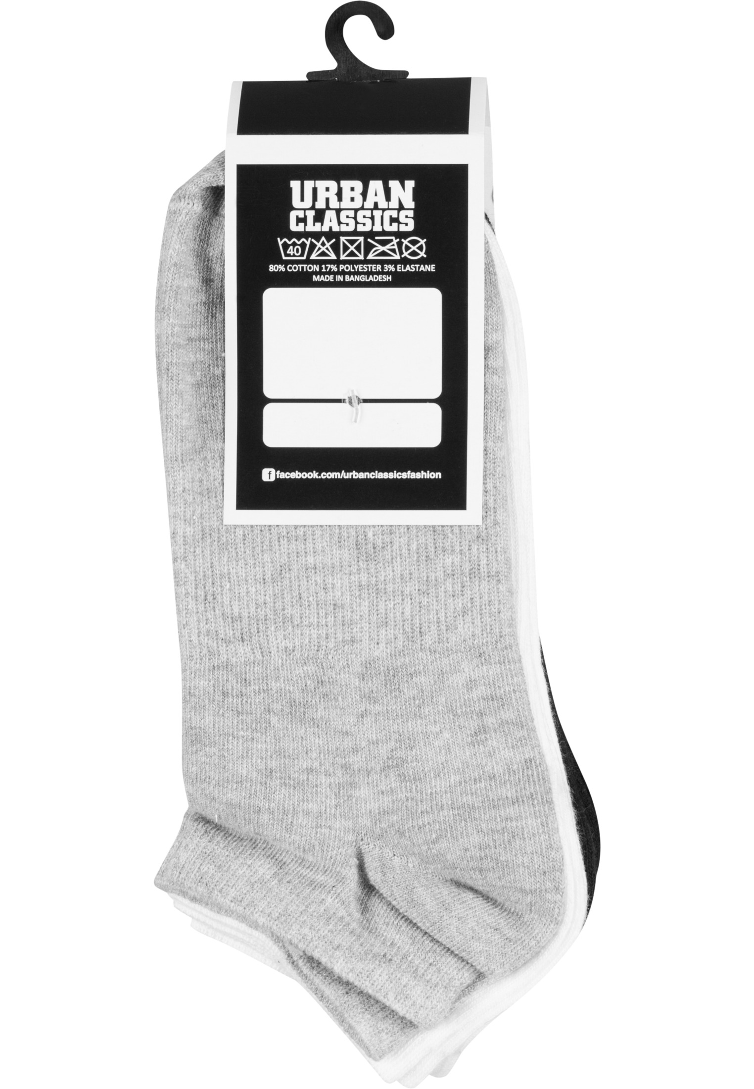 No Show Socks 5-Pack blk/wht/gry 43-46 - variant image 4