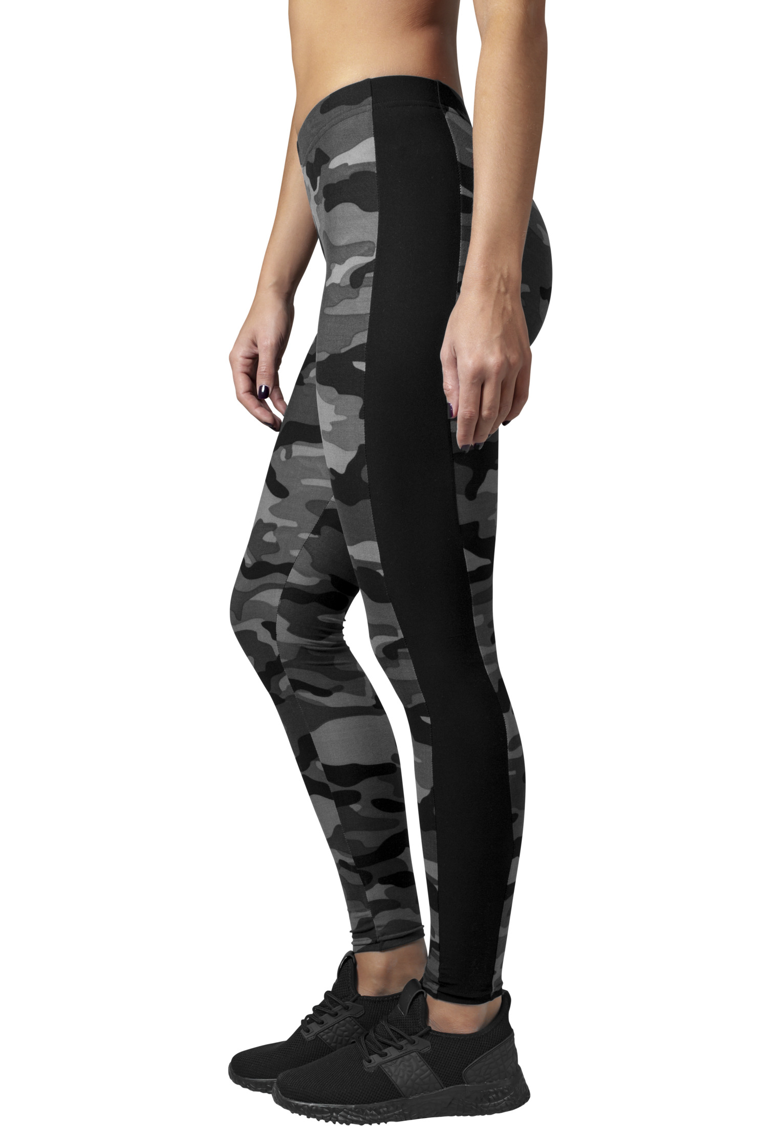 Ladies Camo Stripe Leggings darkcamo/blk S - variant image 1