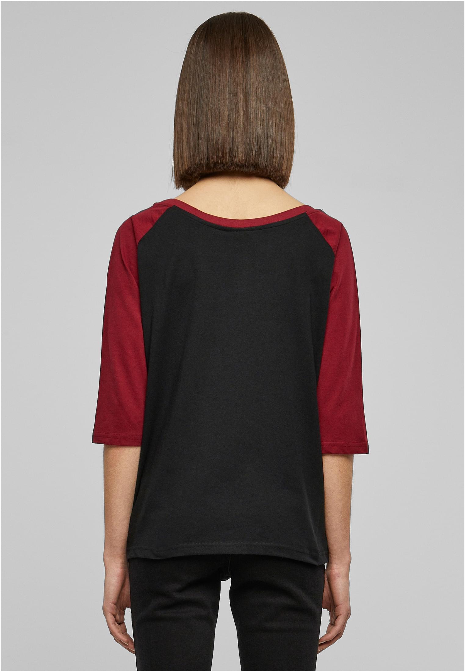 Ladies 3/4 Contrast Raglan Tee blk/burgundy L - variant image 2