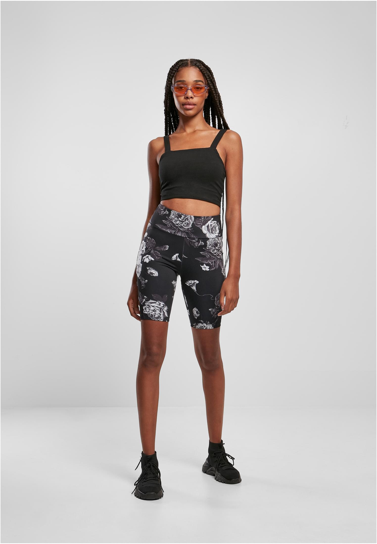 Ladies High Waist Tech Mesh AOP Cycle Shorts darkflower 3XL - variant image 4