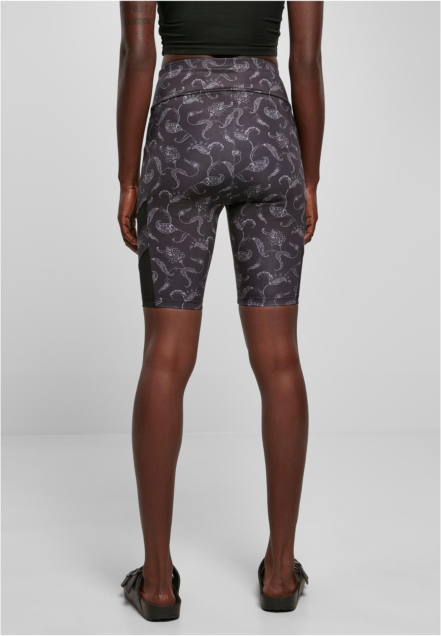 Ladies High Waist Tech Mesh AOP Cycle Shorts blackpaisley 3XL - variant image 2
