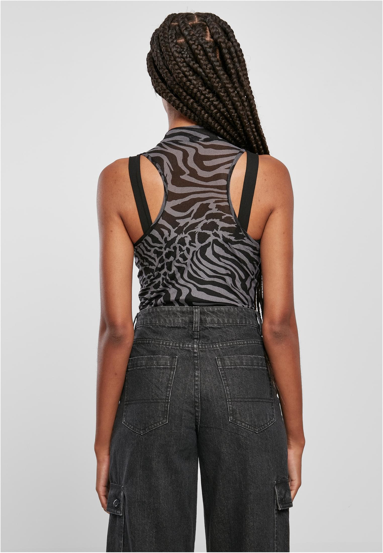 Ladies Sleeveless Mesh Body asphalt/black 3XL - variant image 2